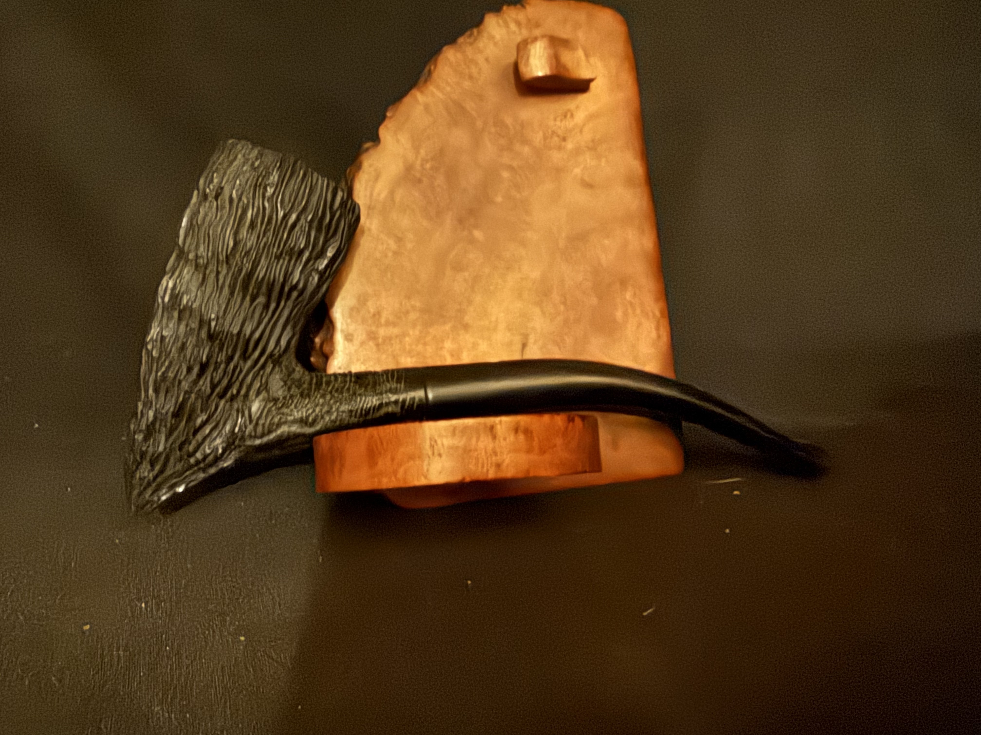 Spitfire Genuine Briar 8507 Danish Pickaxe Rustic Bent Vulcanite Fishtail Estate Pipe 4