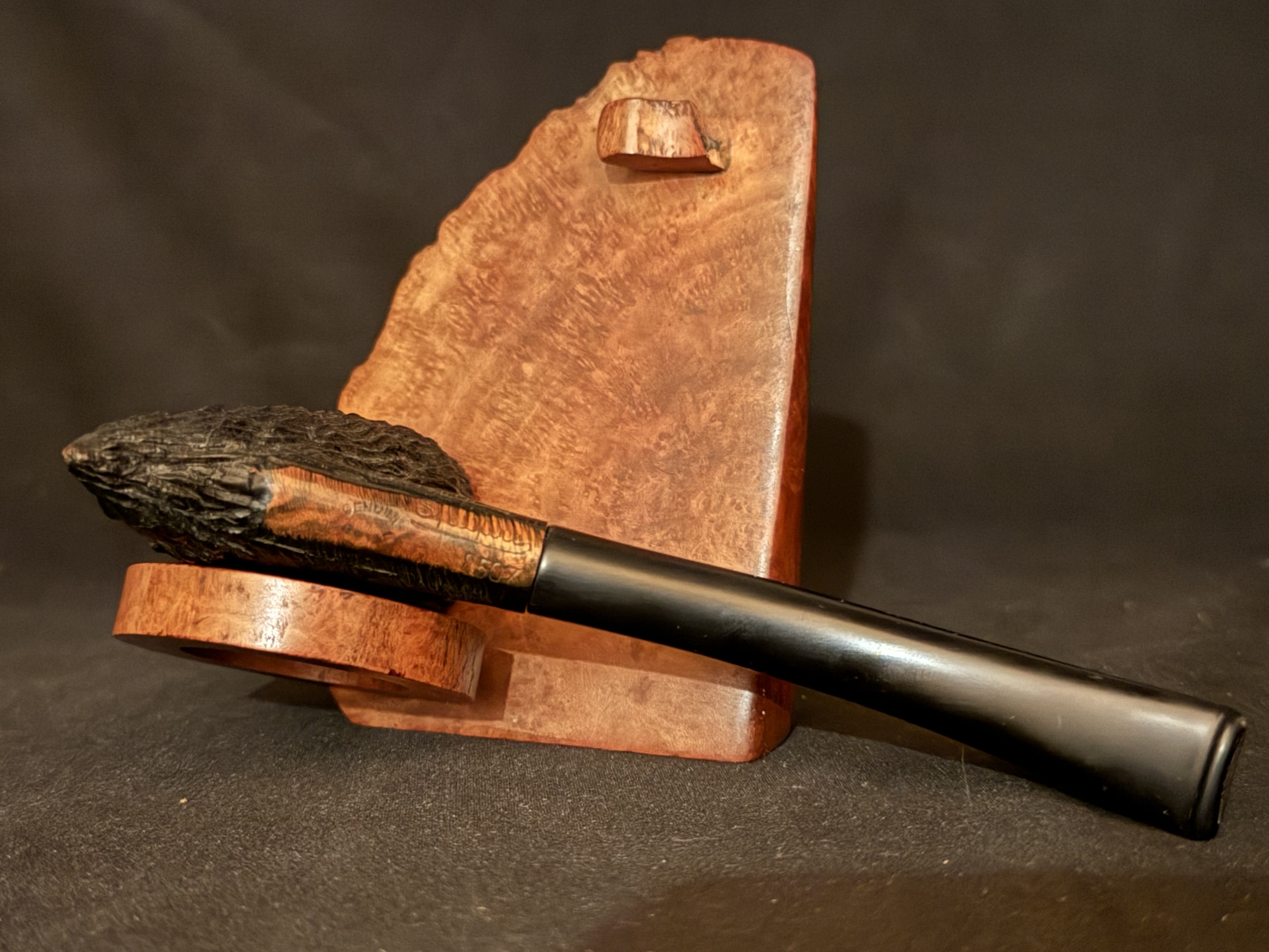 Spitfire Genuine Briar 8507 Danish Pickaxe Rustic Bent Vulcanite Fishtail Estate Pipe 7