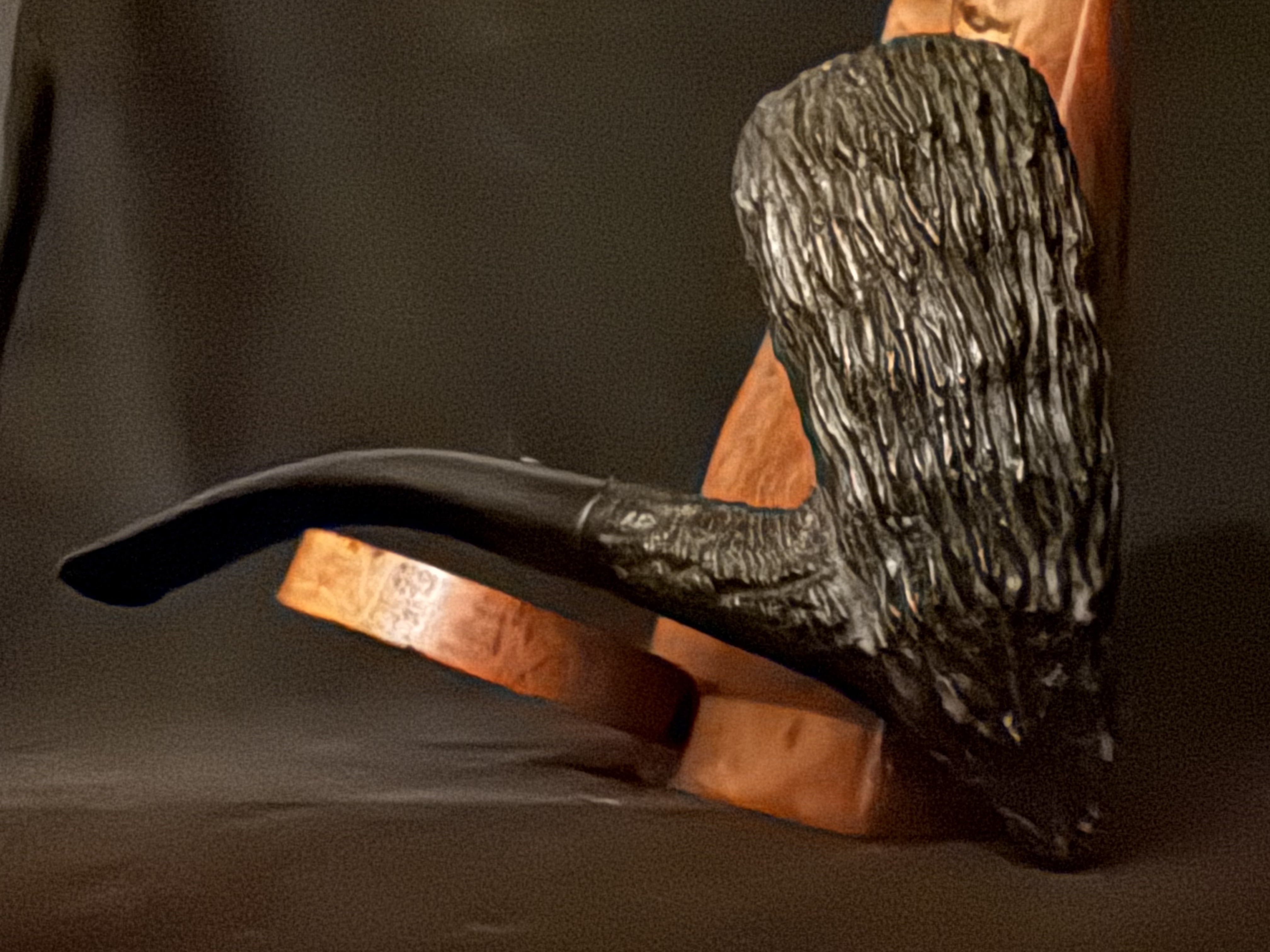 Spitfire Genuine Briar 8507 Danish Pickaxe Rustic Bent Vulcanite Fishtail Estate Pipe 10