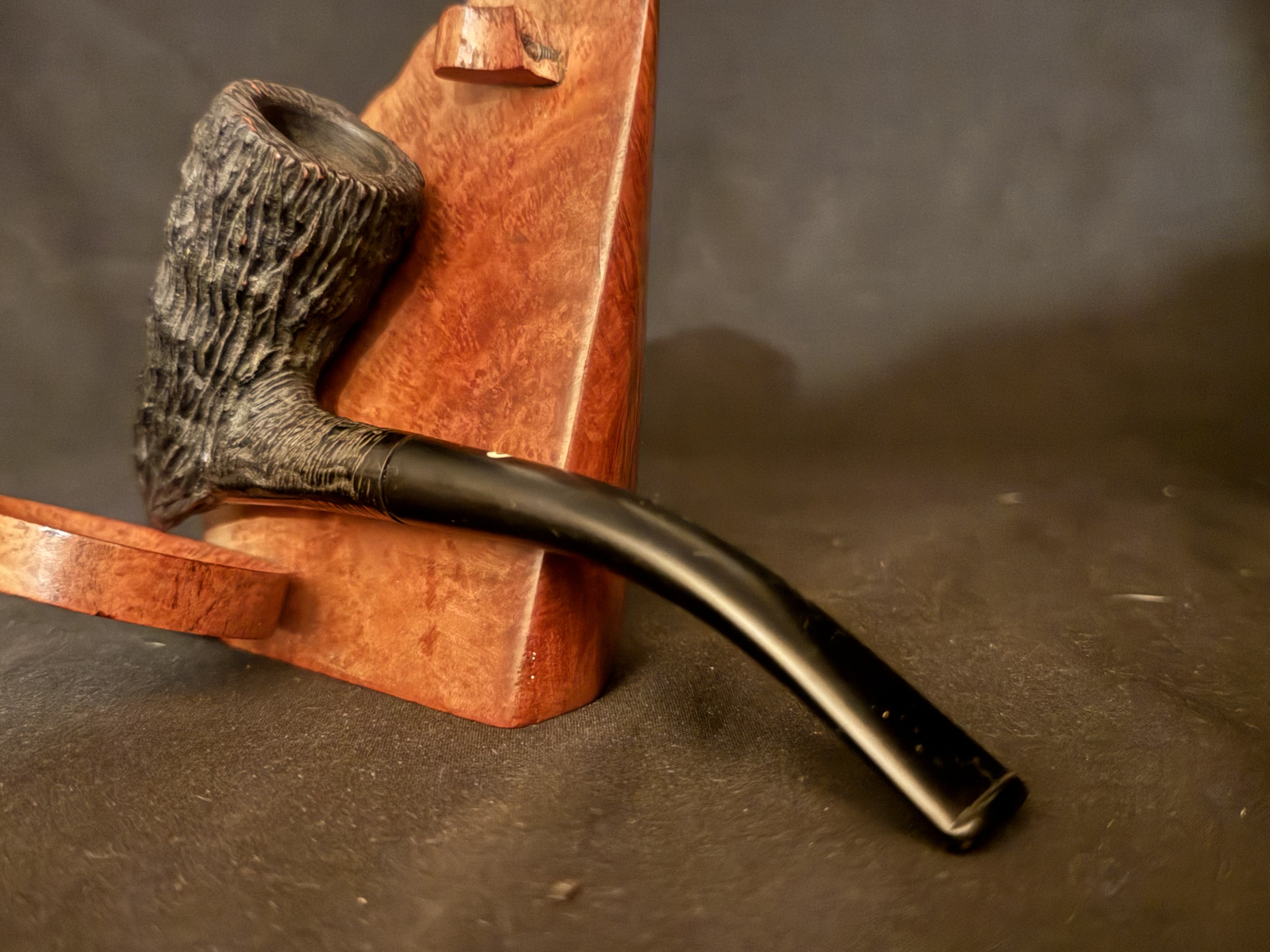 Spitfire Genuine Briar 8507 Danish Pickaxe Rustic Bent Vulcanite Fishtail Estate Pipe 11