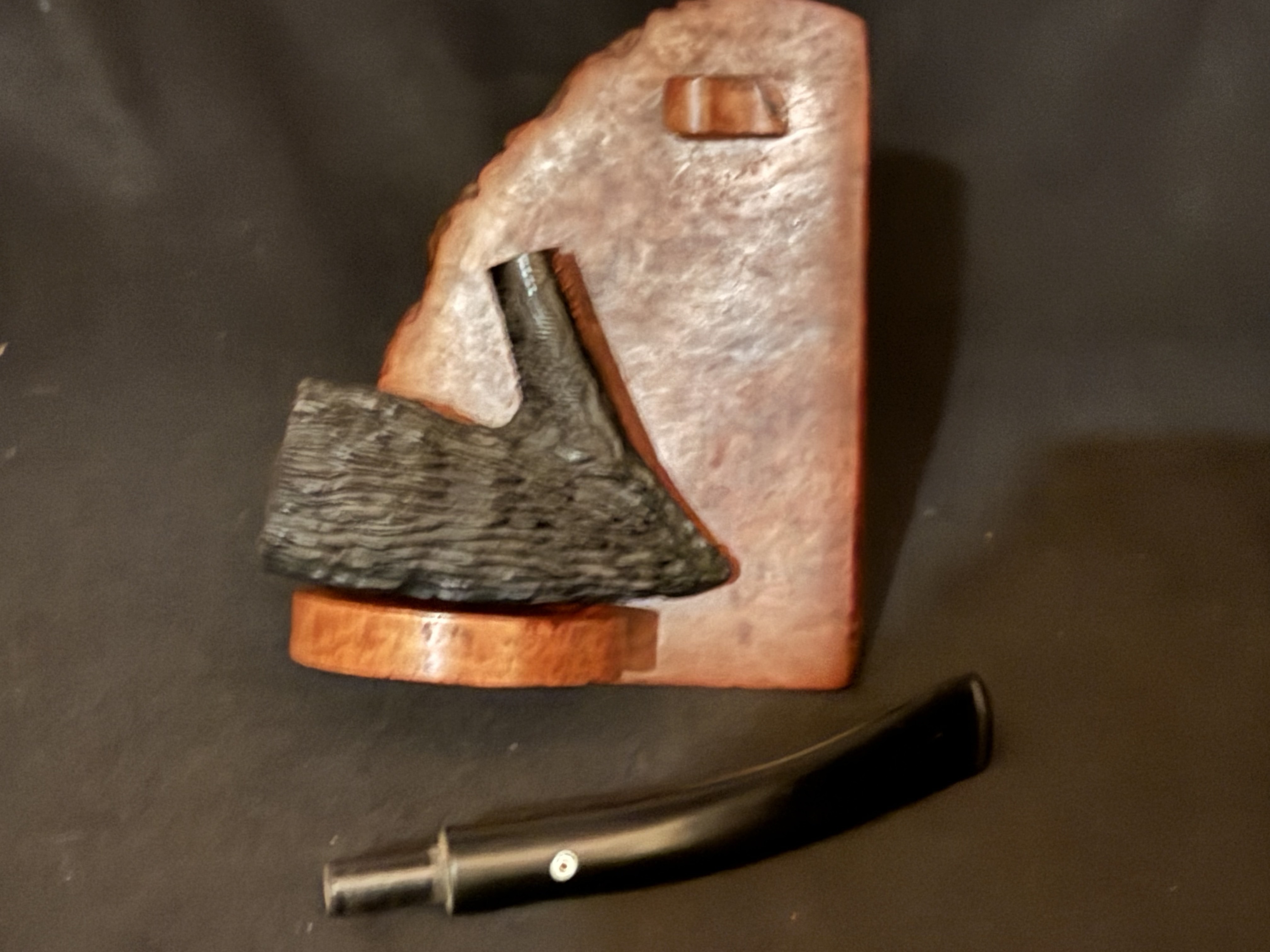 Spitfire Genuine Briar 8507 Danish Pickaxe Rustic Bent Vulcanite Fishtail Estate Pipe 13