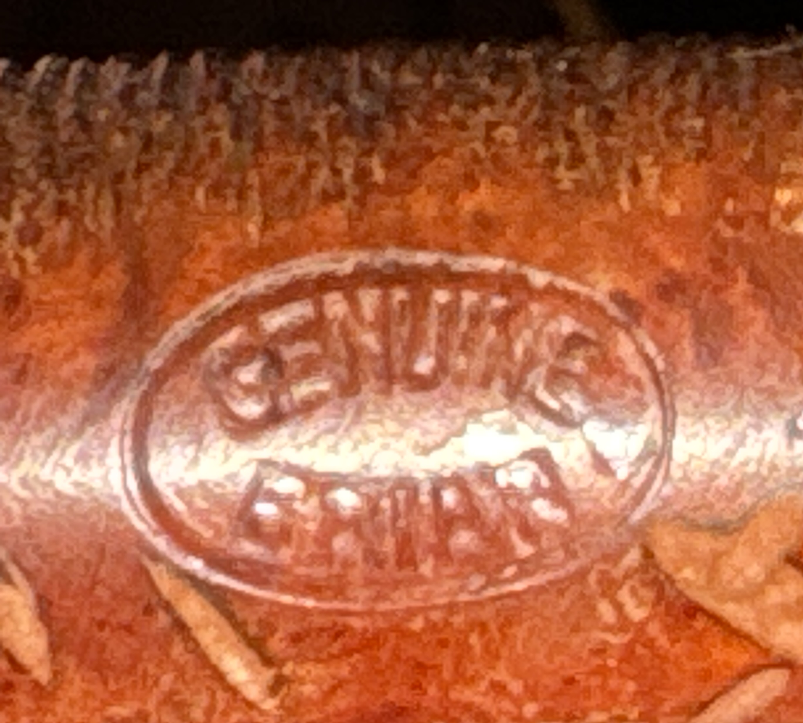 Genuine Briar Stamped Straight Billiard - Rustic Silk Brush Finish - Acrylic Fishtail Stem - Estate Pipe 10