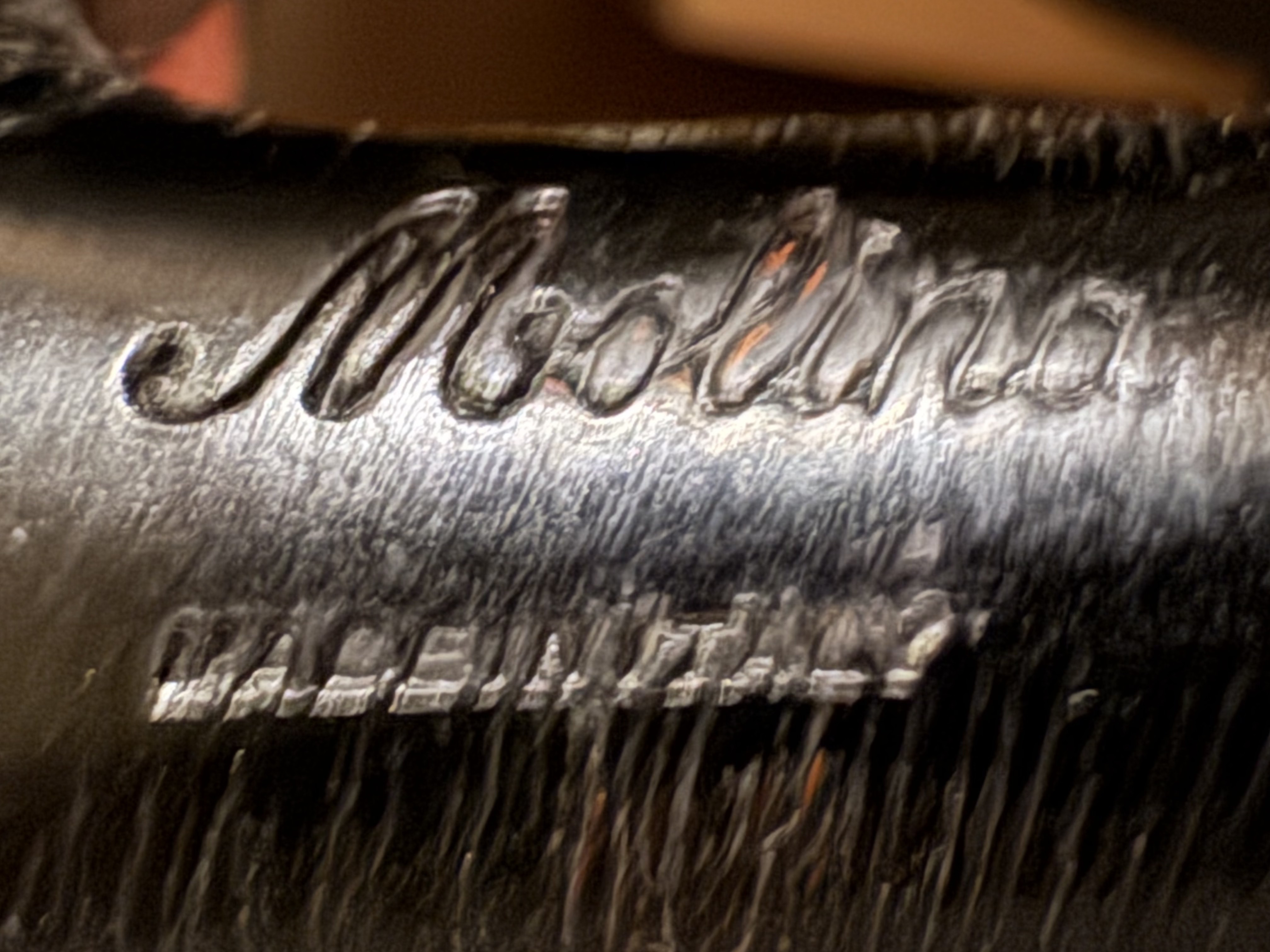 Molina Made in Italy Bent Dublin Rustic Silk Brush Finish Vulcanite Saddle Stem 9mm Filter Estate Pipe 11