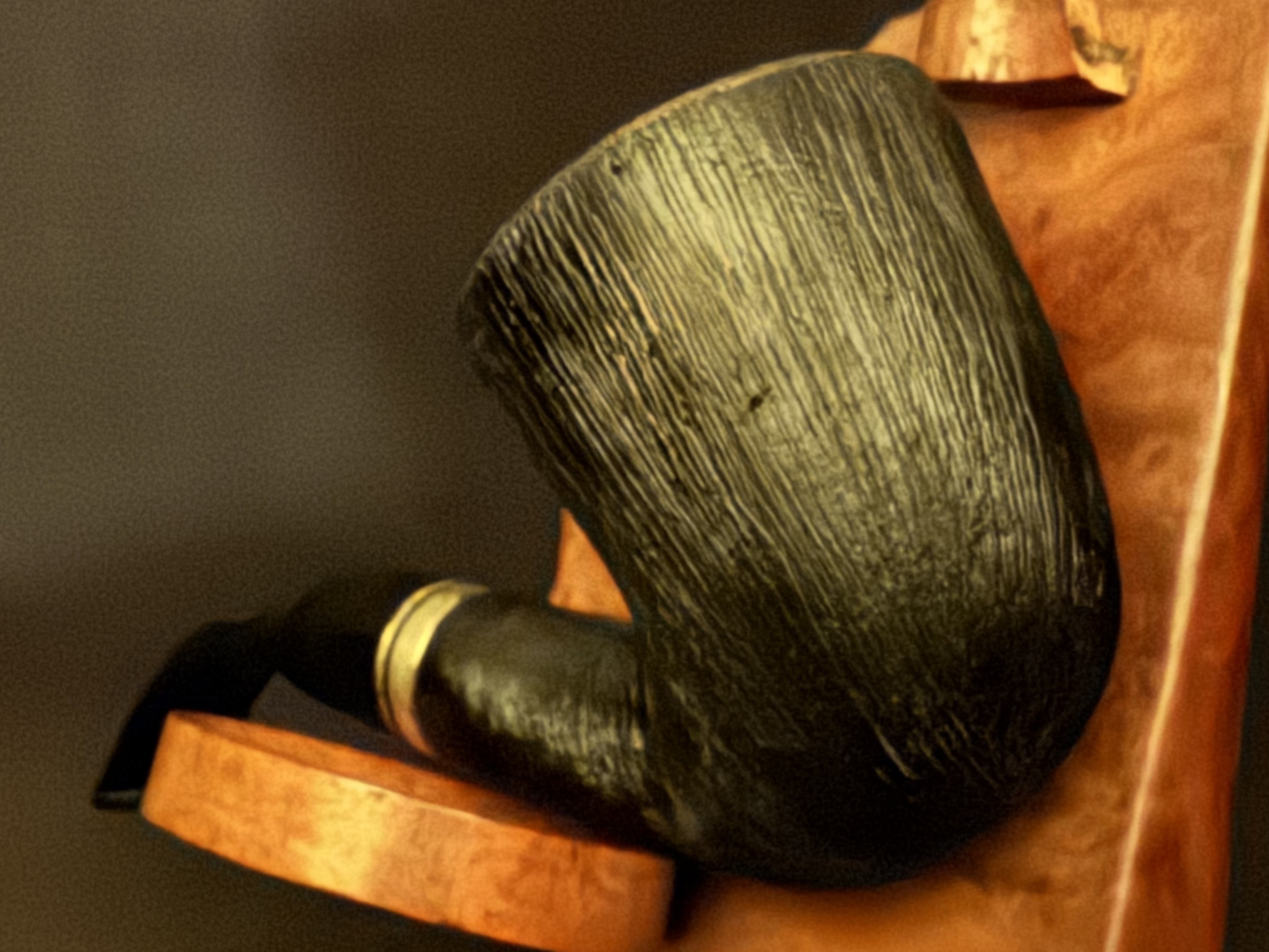Molina Made in Italy Bent Dublin Rustic Silk Brush Finish Vulcanite Saddle Stem 9mm Filter Estate Pipe 5