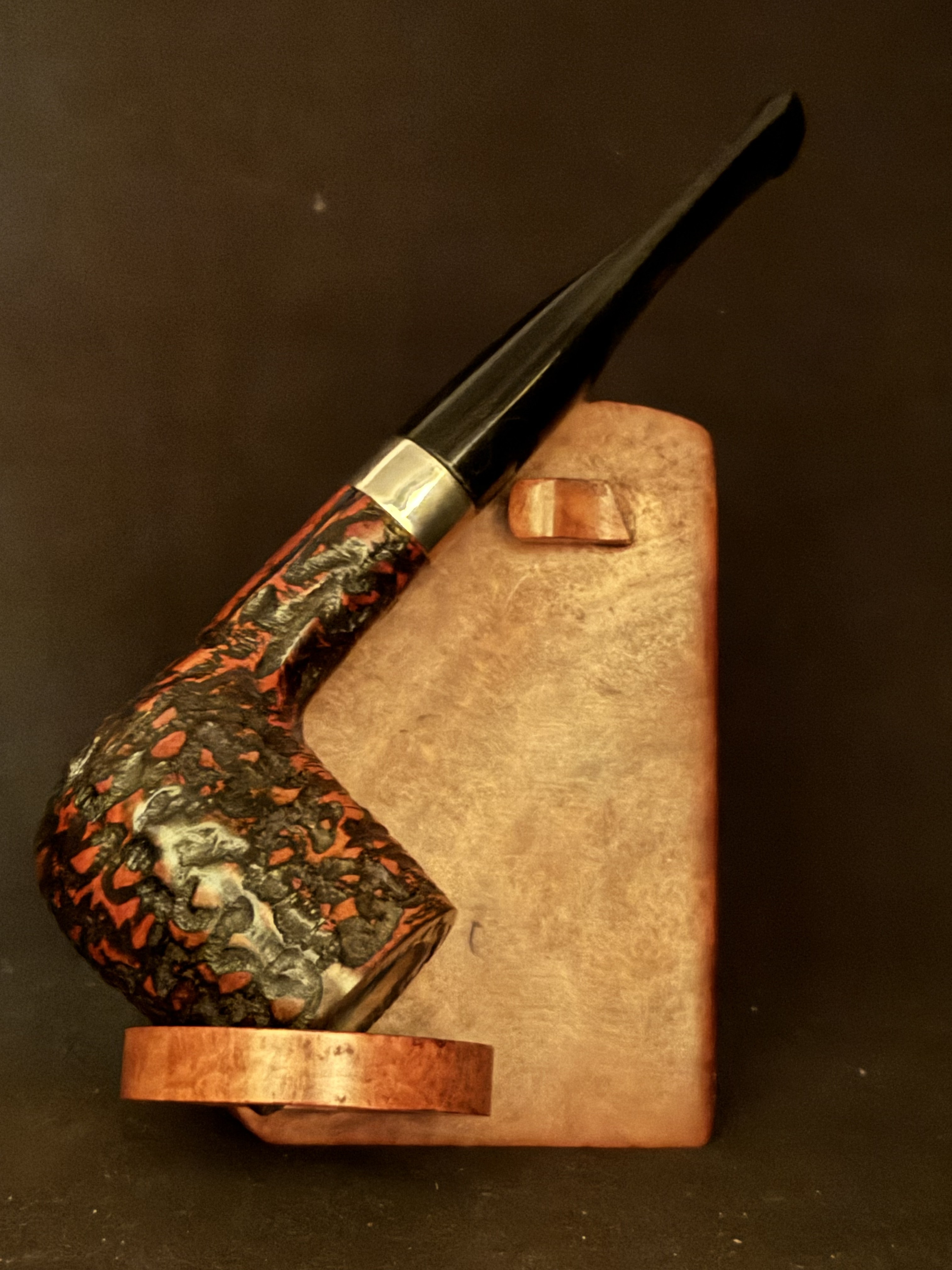 Spitfire by Lorenzo Rusticated Straight Billiard Estate Pipe with Acrylic Stem and 9mm Filter 2