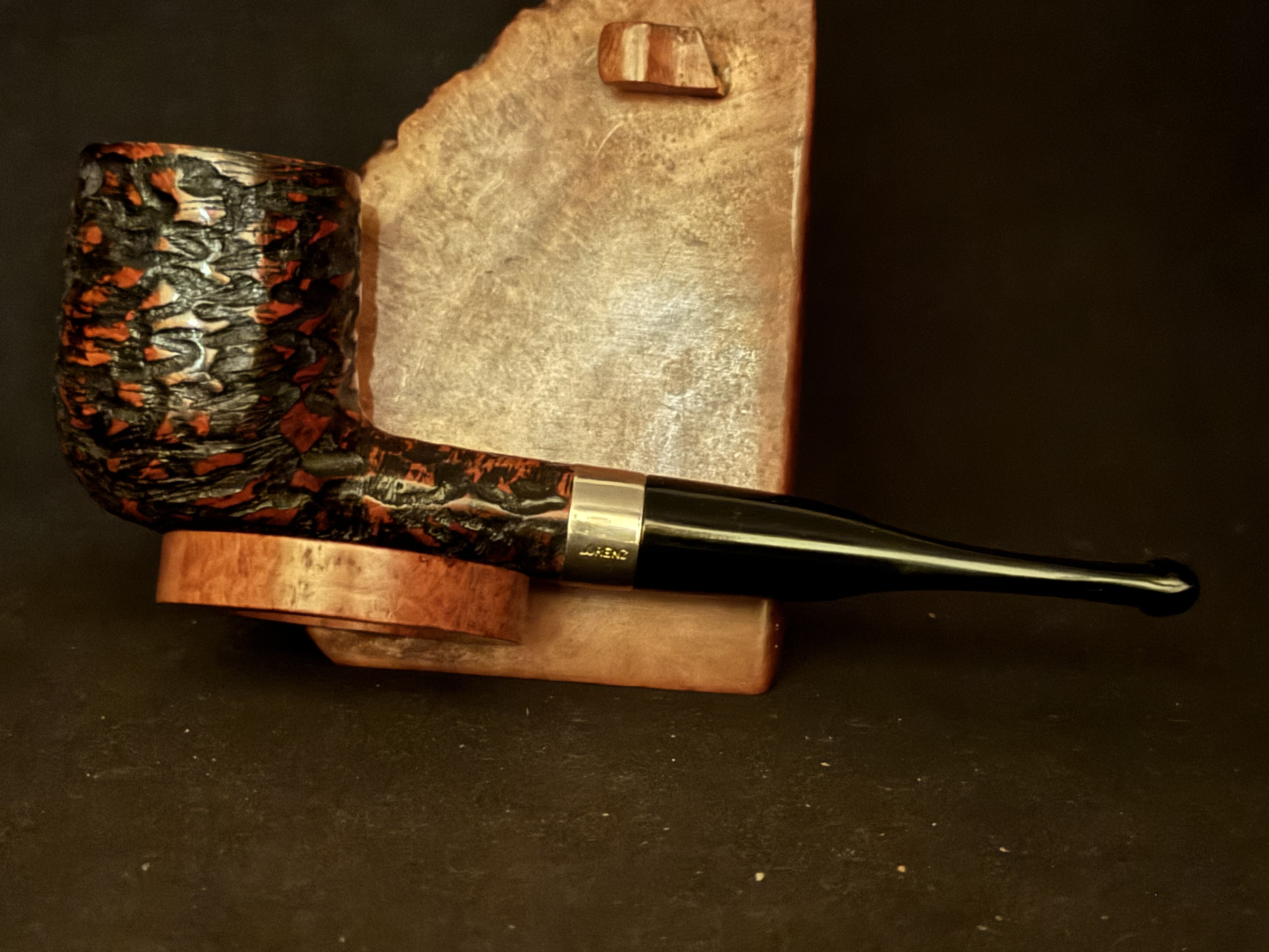 Spitfire by Lorenzo Rusticated Straight Billiard Estate Pipe with Acrylic Stem and 9mm Filter 3