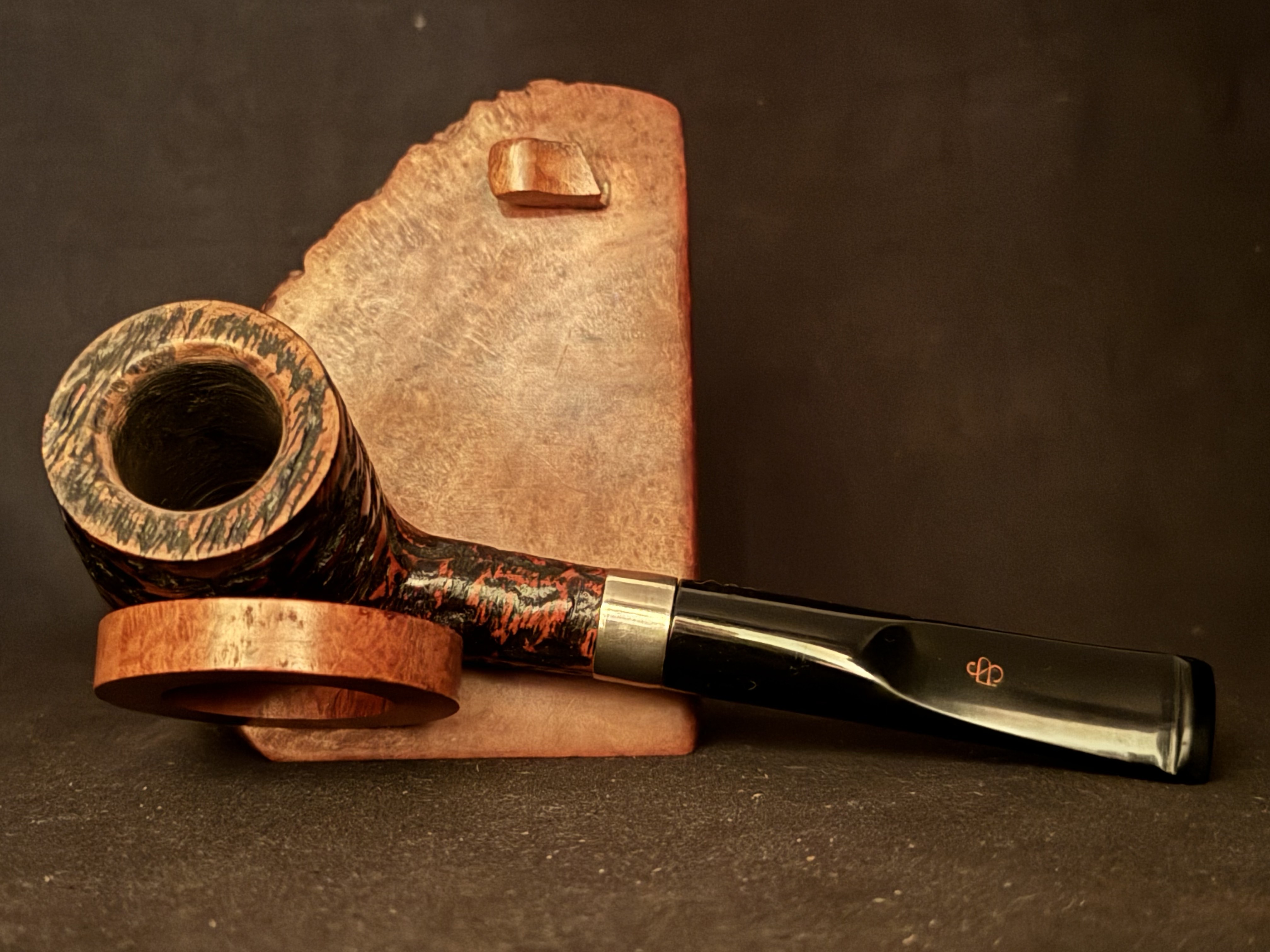 Spitfire by Lorenzo Rusticated Straight Billiard Estate Pipe with Acrylic Stem and 9mm Filter 5