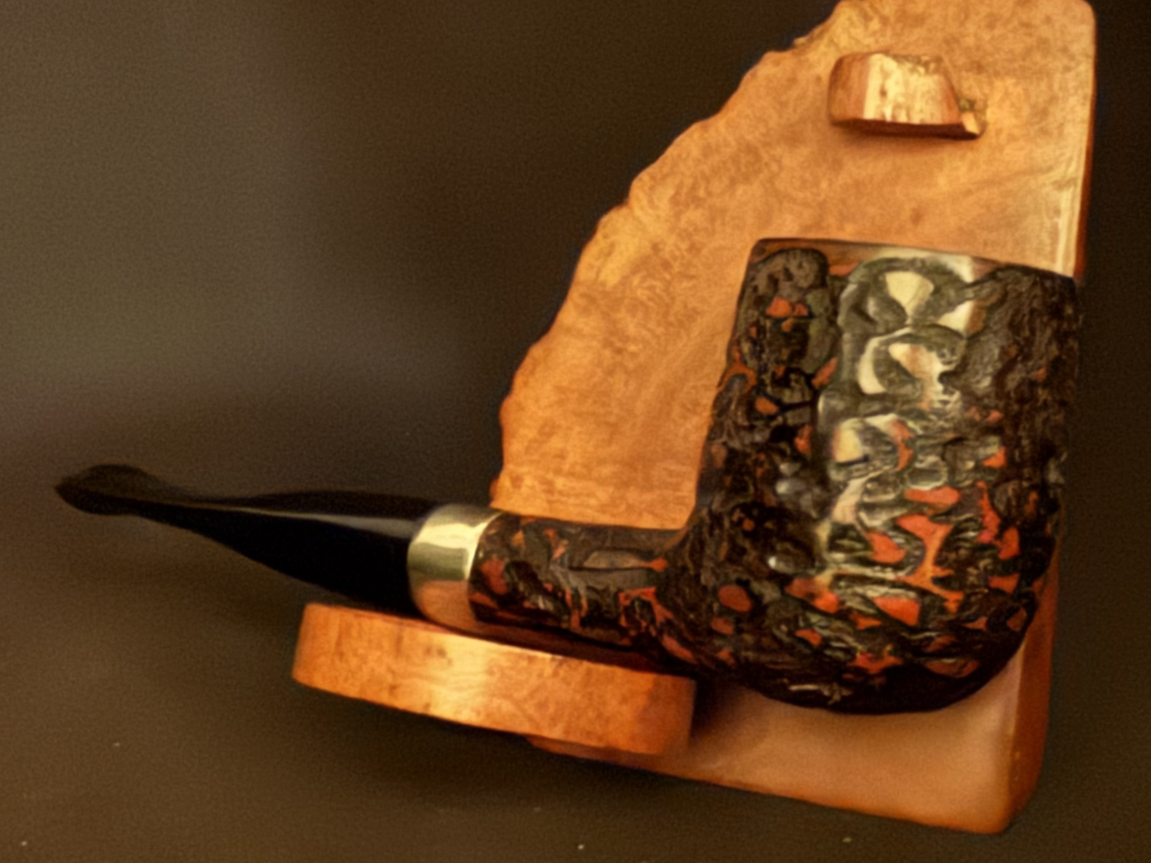 Spitfire by Lorenzo Rusticated Straight Billiard Estate Pipe with Acrylic Stem and 9mm Filter 8