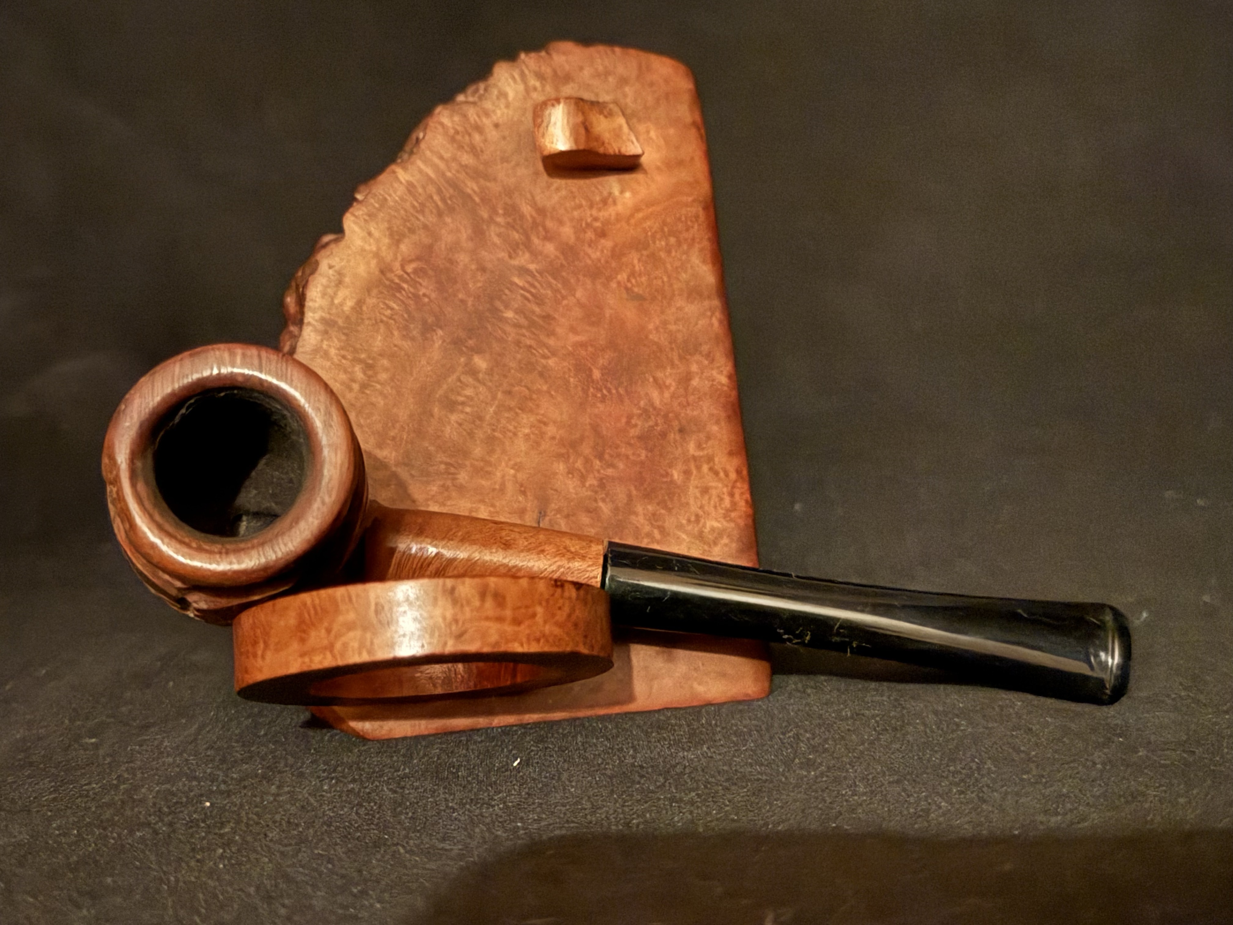 Unstamped Carved Rusticated Vest Pocket Pipe - Acrylic Stem 4
