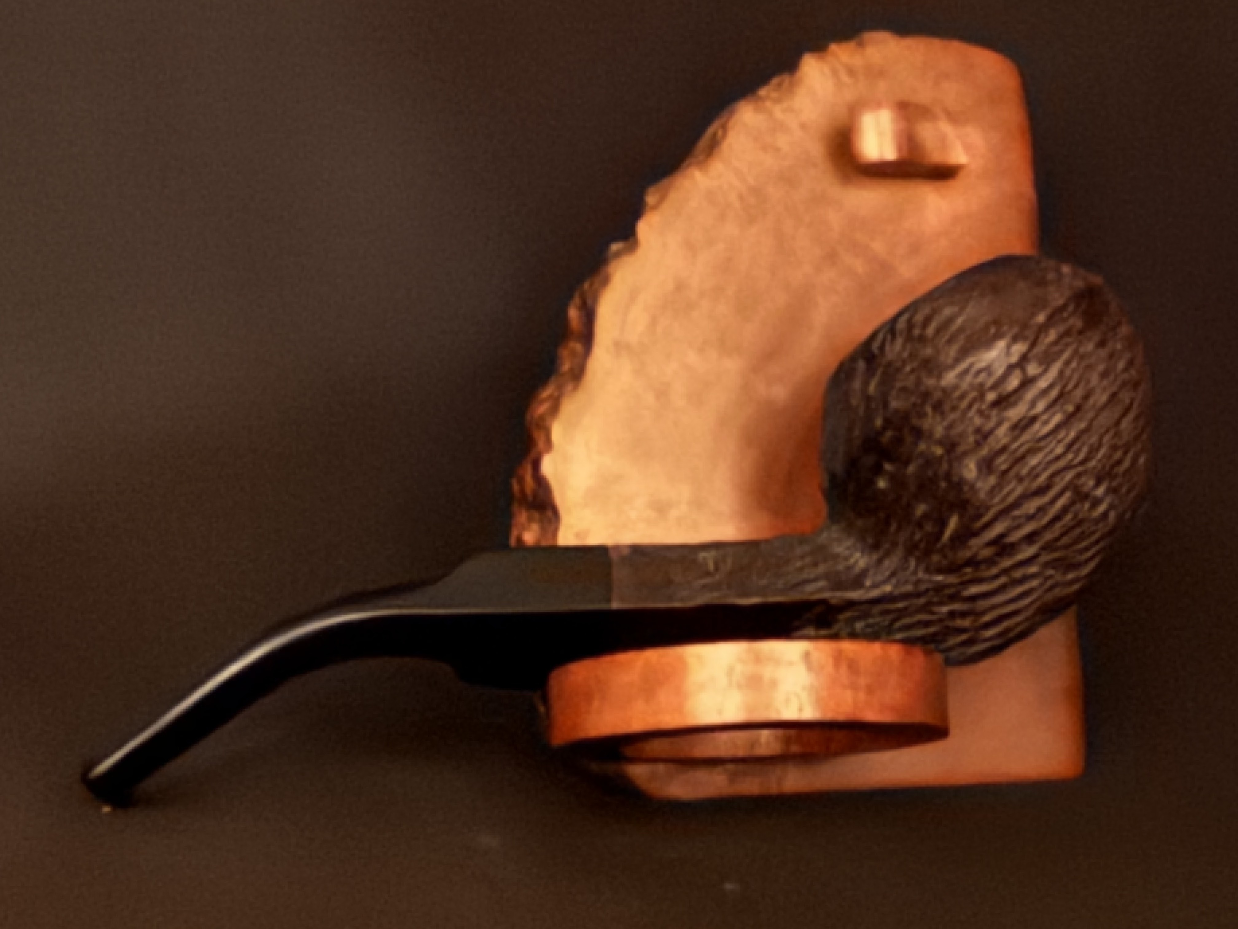 Hyde Park London Made Ruggy 409 Bent Bulldog Sandblast Rusticated Vulcanite Saddle Stem Estate Pipe 4