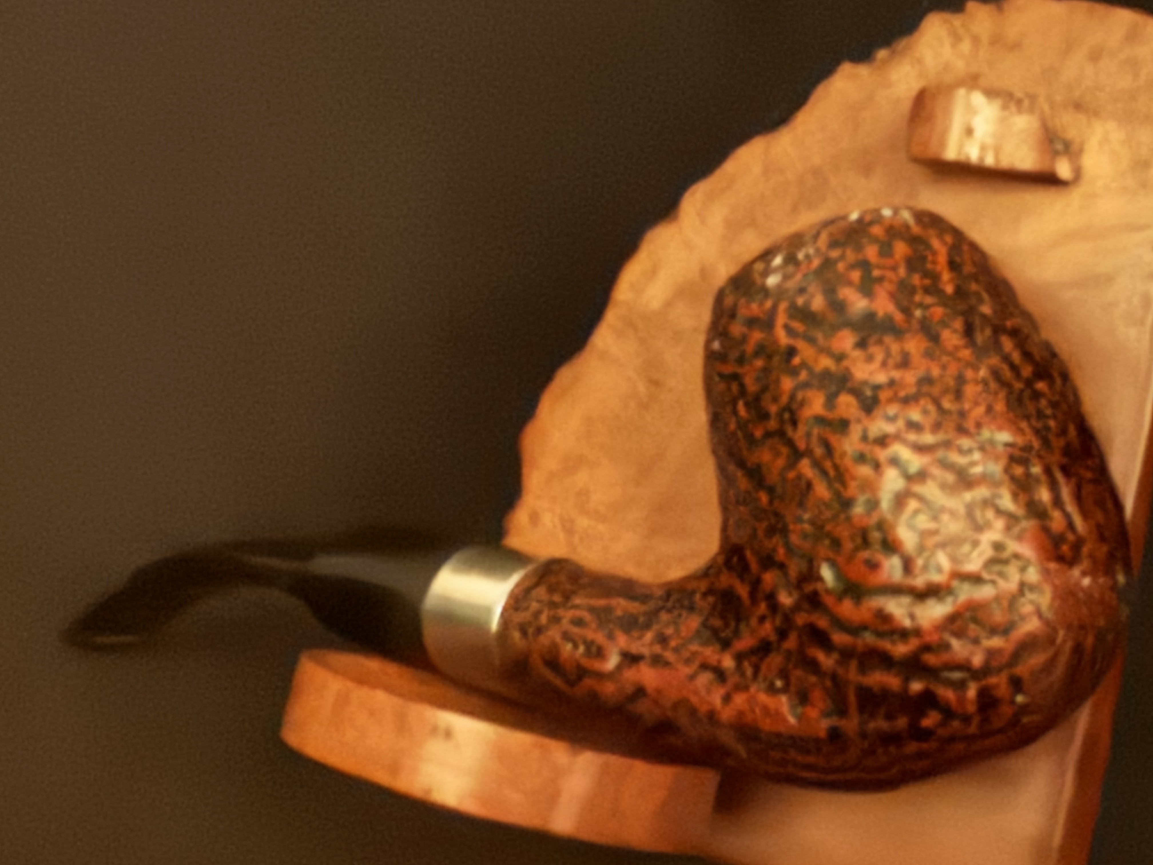 Botte 121 Sandblast Bent Egg Estate Pipe - Saddle Vulcanite Stem, Wide Oval Shank, 9mm Filter 8