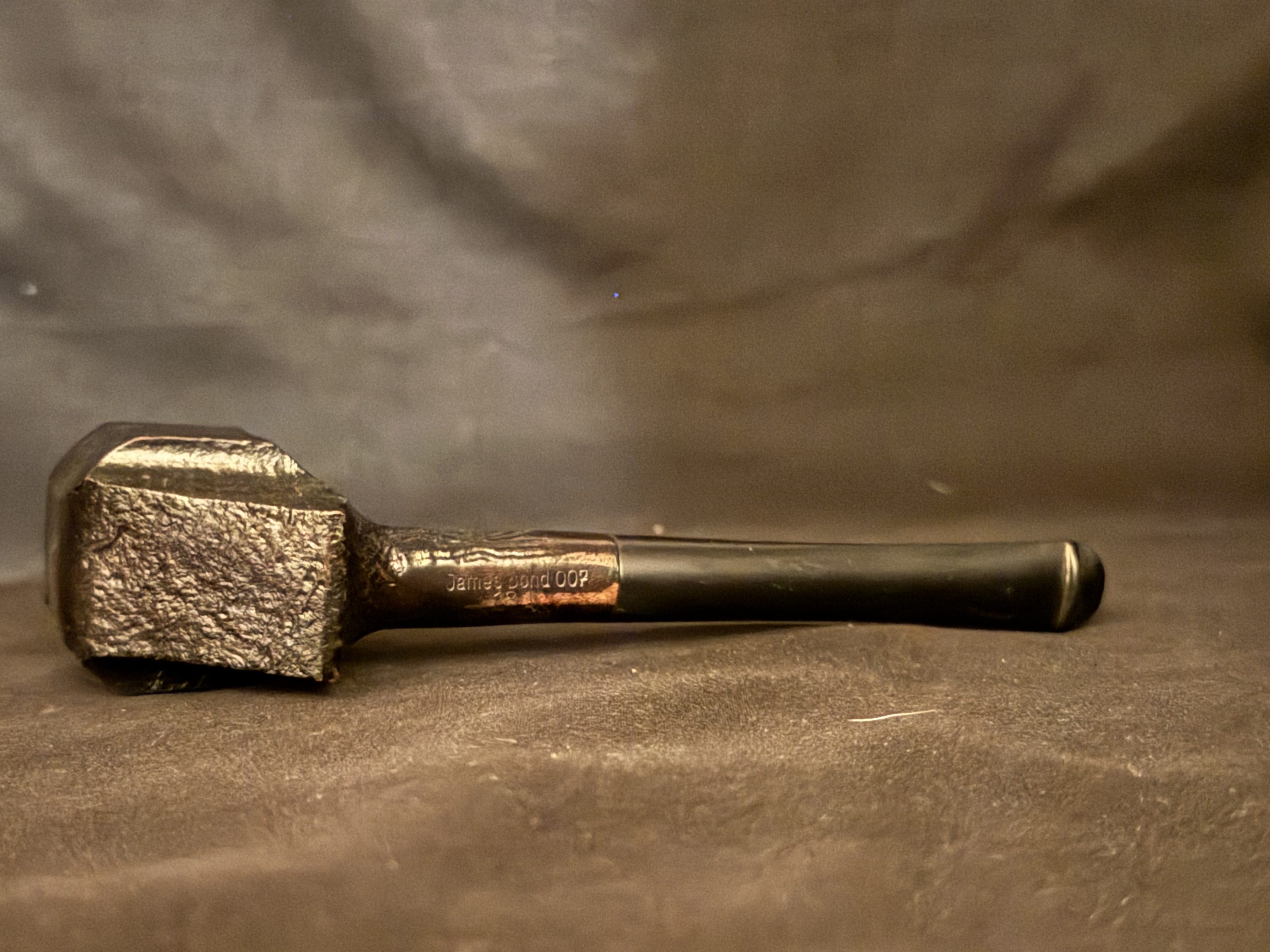 James Bond 007 / 18 Sandblast Straight Paneled Bowl Vulcanite Estate Pipe 5