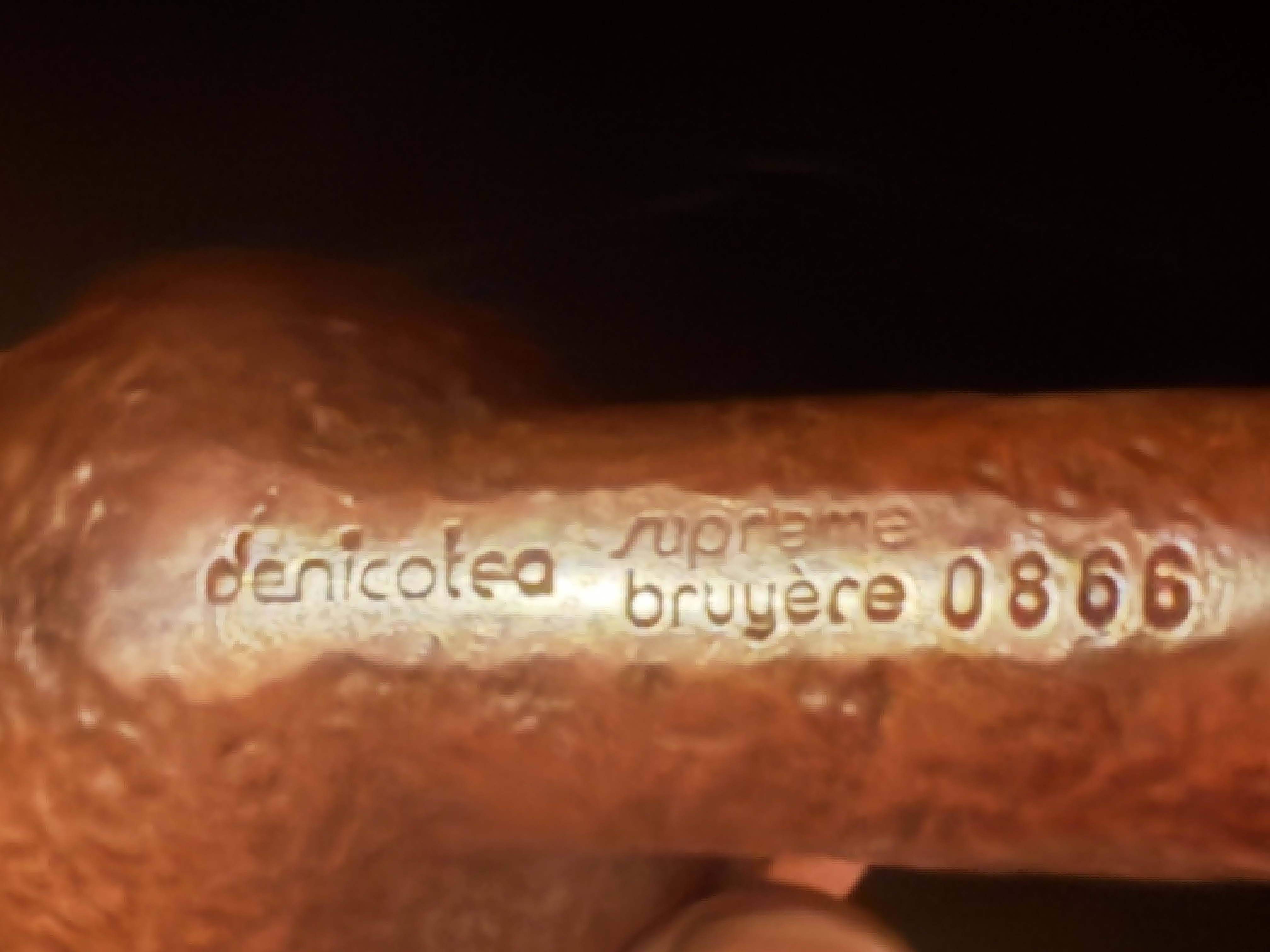 Denicotea Supreme Bruyere 0866 Sandblast Billiard Estate Pipe - Vulcanite Tapered Stem, 9mm Filter 3