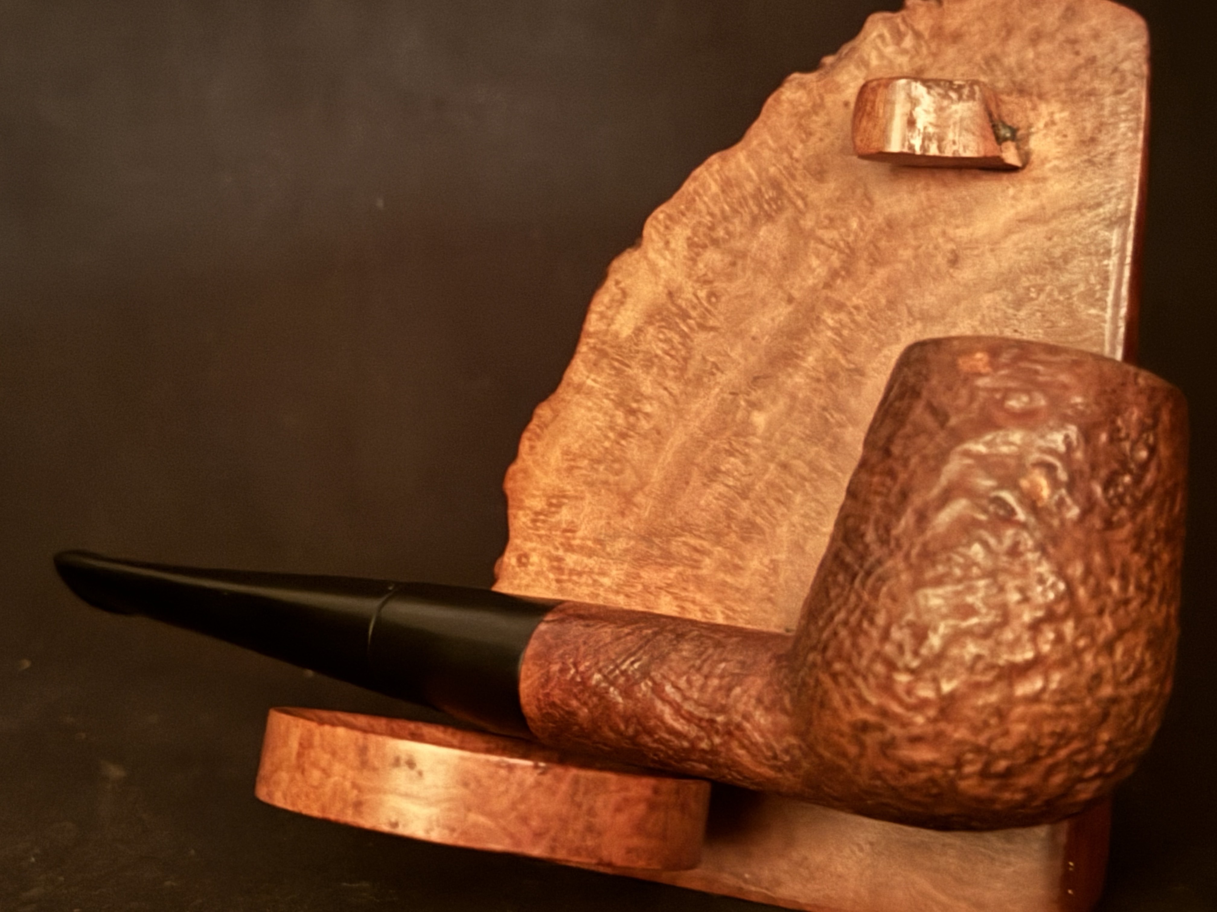 Denicotea Supreme Bruyere 0866 Sandblast Billiard Estate Pipe - Vulcanite Tapered Stem, 9mm Filter 8