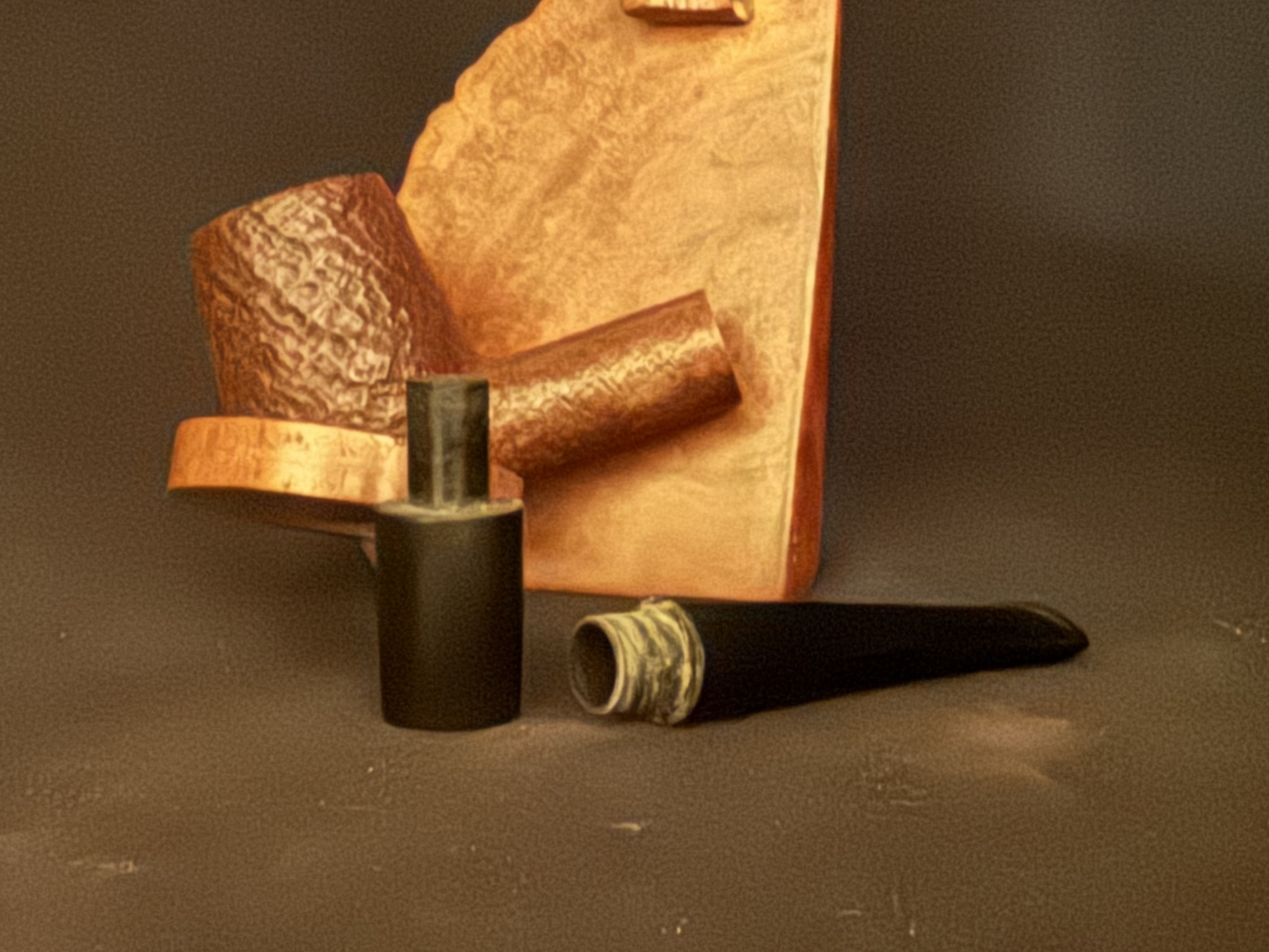 Denicotea Supreme Bruyere 0866 Sandblast Billiard Estate Pipe - Vulcanite Tapered Stem, 9mm Filter 10