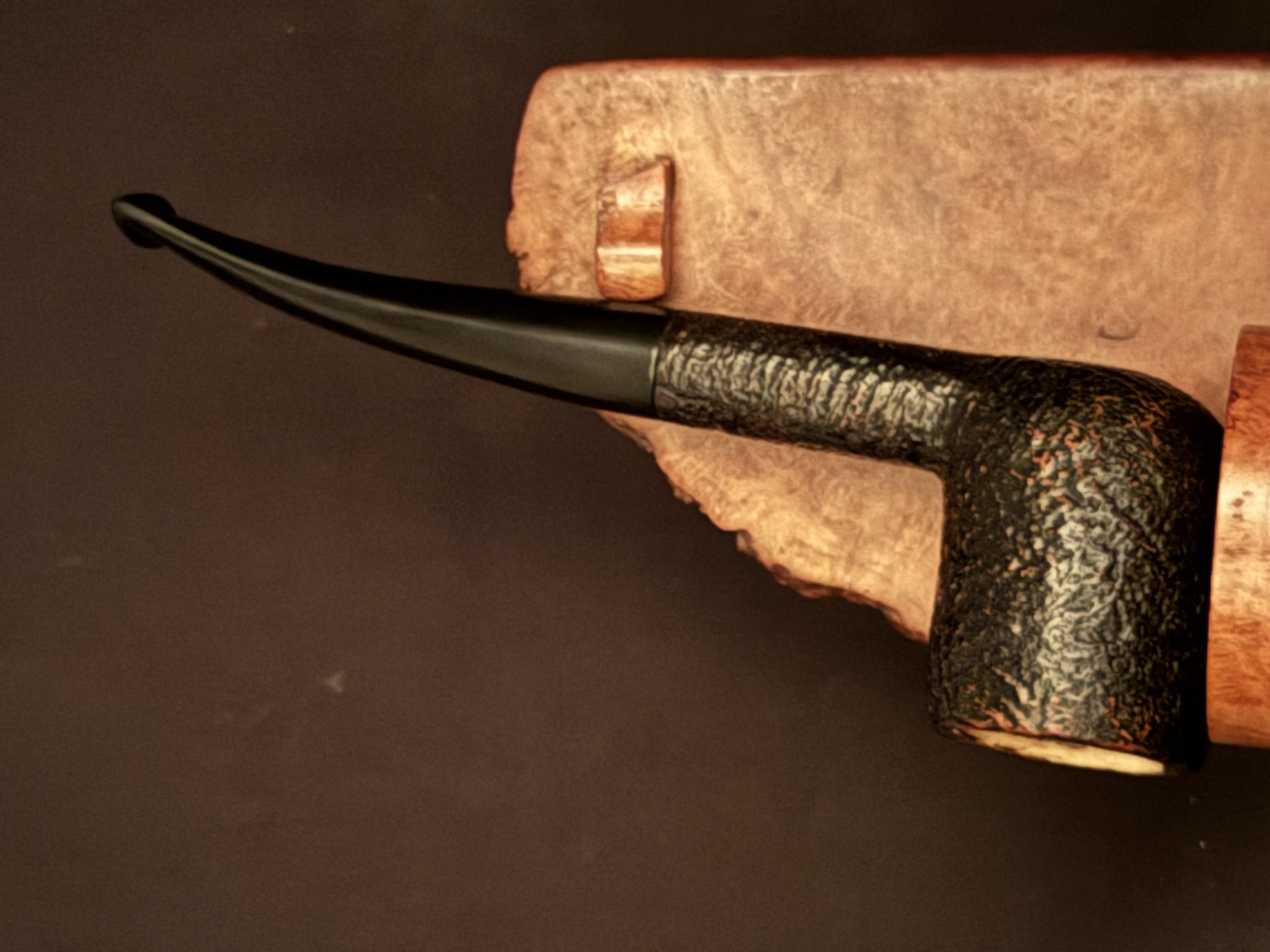 Matadoz Bruyere Straight Billiard Sandblast Meerschaum Bowl Insert Vulcanite Tapered Stem Estate Pipe