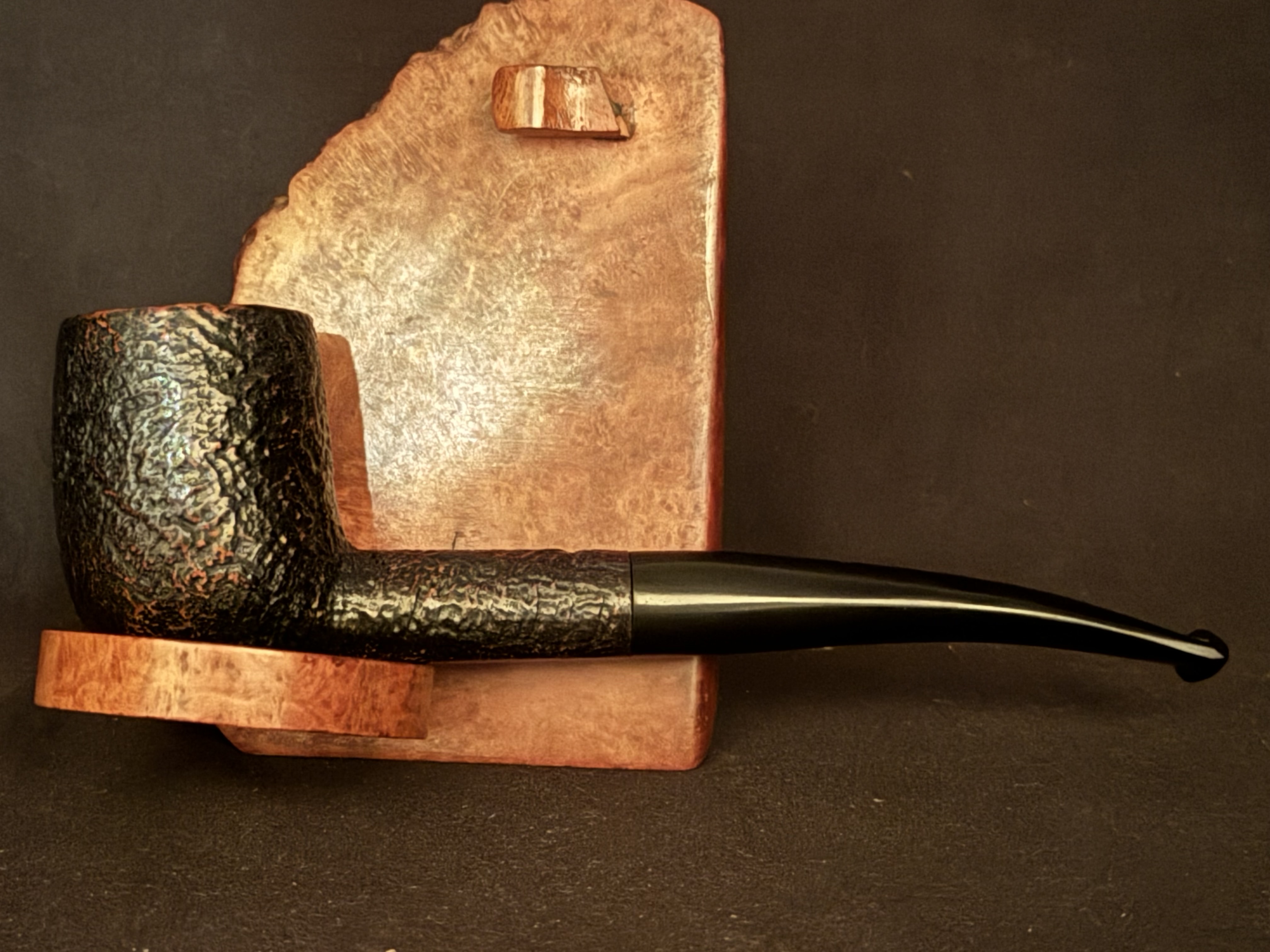 Matadoz Bruyere Straight Billiard Sandblast Meerschaum Bowl Insert Vulcanite Tapered Stem Estate Pipe 3