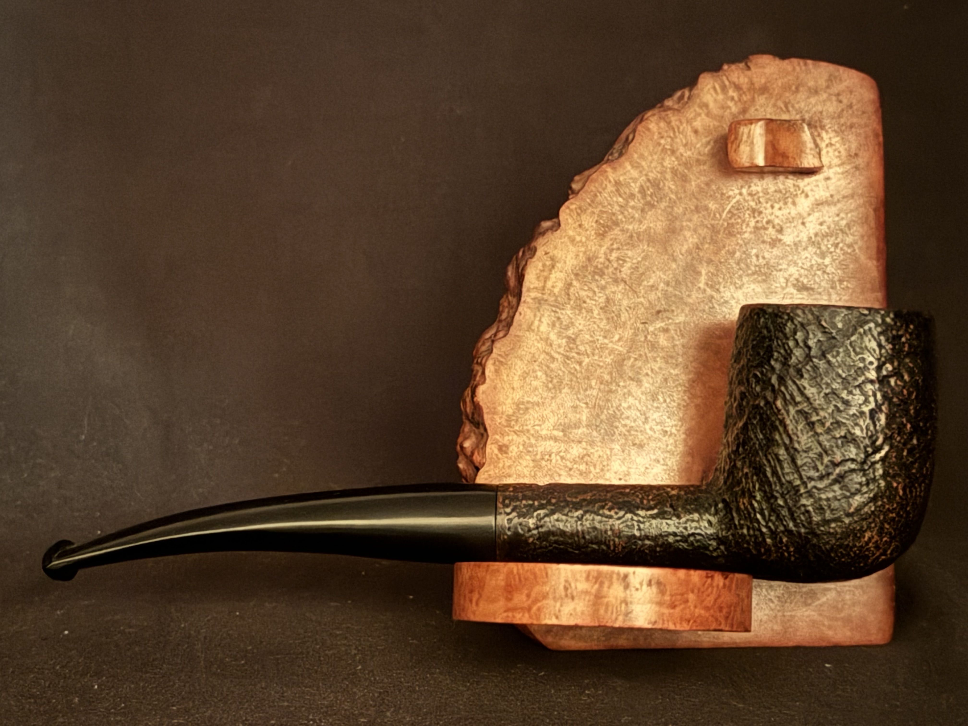 Matadoz Bruyere Straight Billiard Sandblast Meerschaum Bowl Insert Vulcanite Tapered Stem Estate Pipe 4