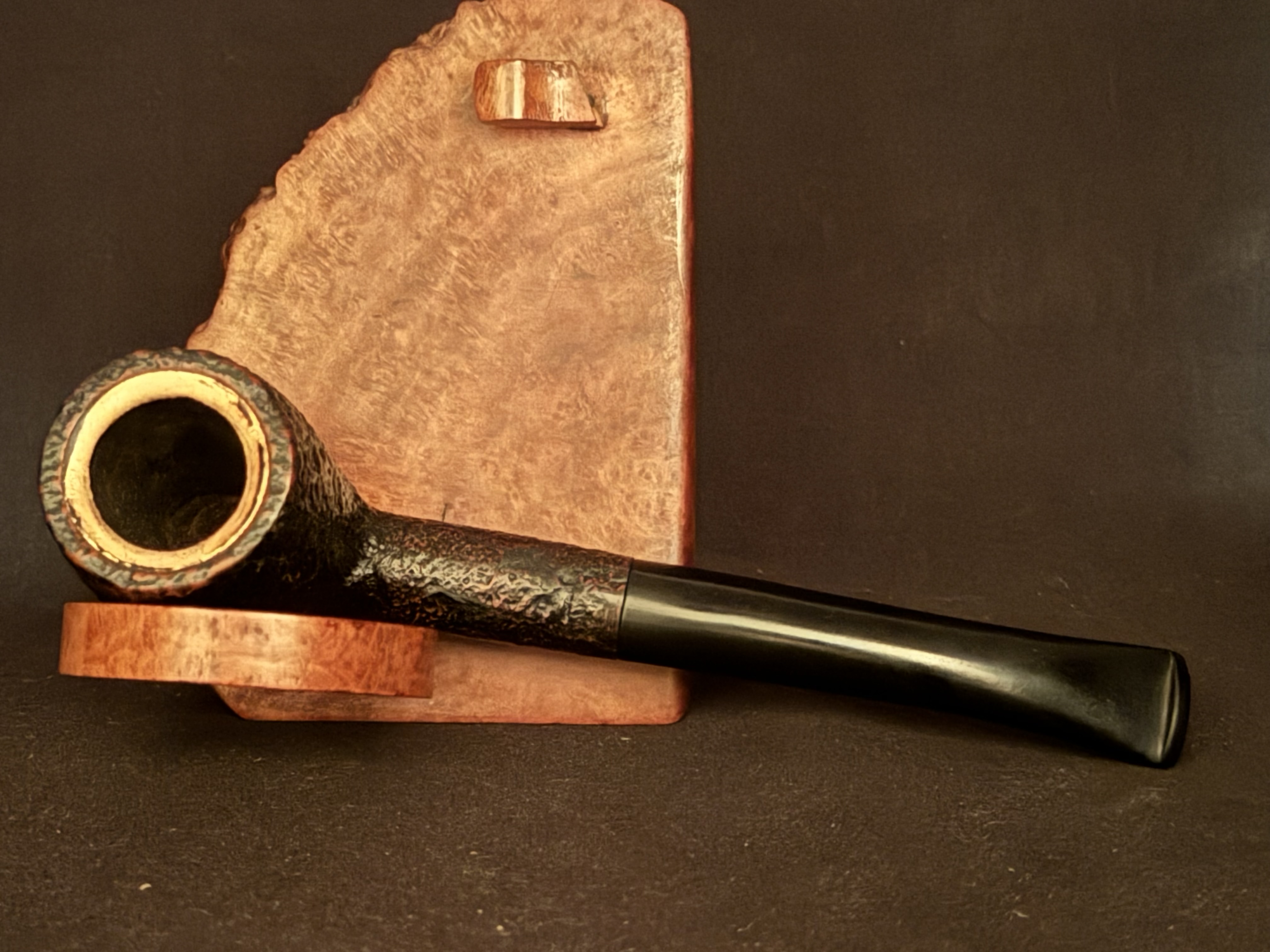 Matadoz Bruyere Straight Billiard Sandblast Meerschaum Bowl Insert Vulcanite Tapered Stem Estate Pipe 5