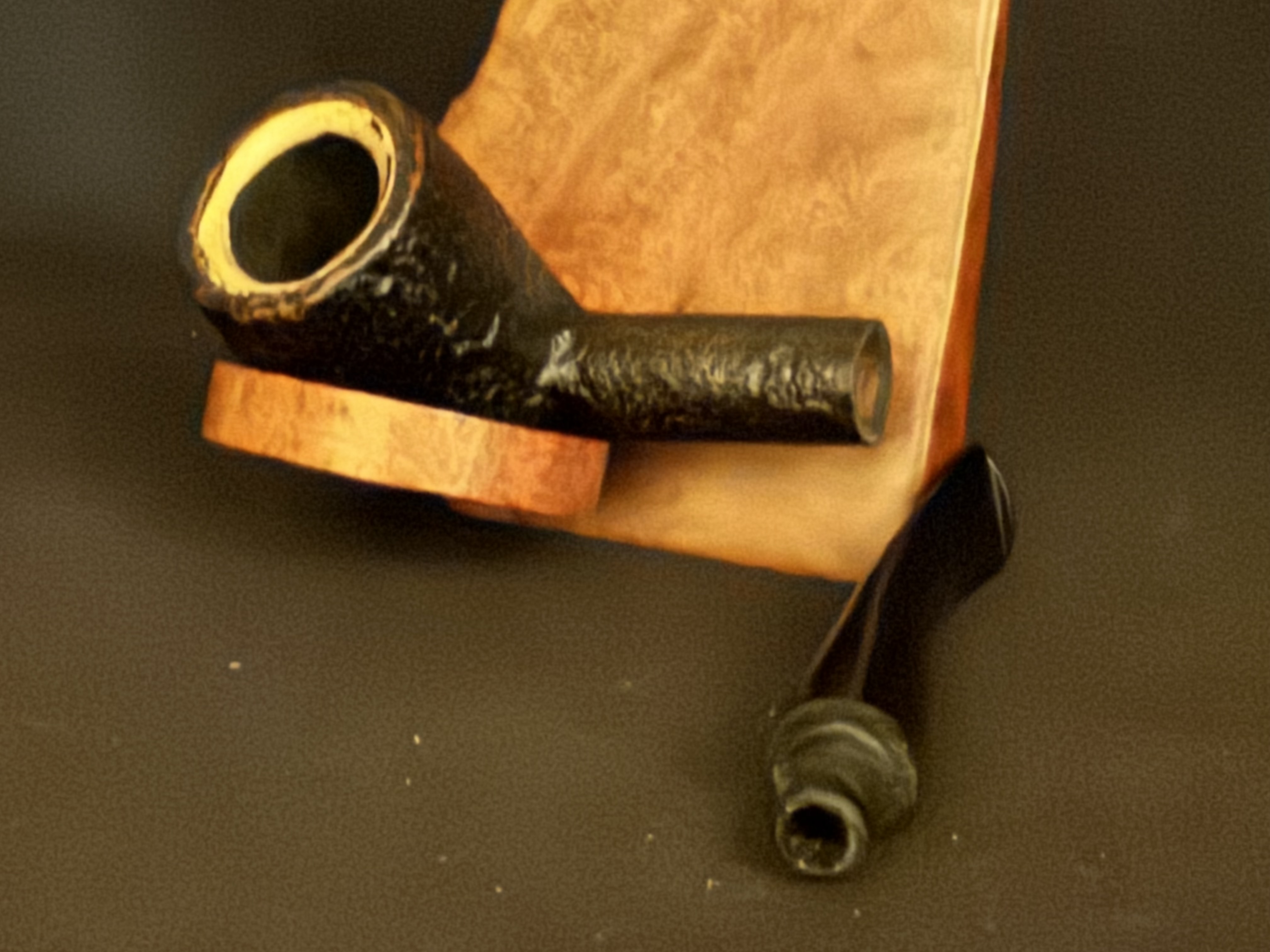 Matadoz Bruyere Straight Billiard Sandblast Meerschaum Bowl Insert Vulcanite Tapered Stem Estate Pipe 9