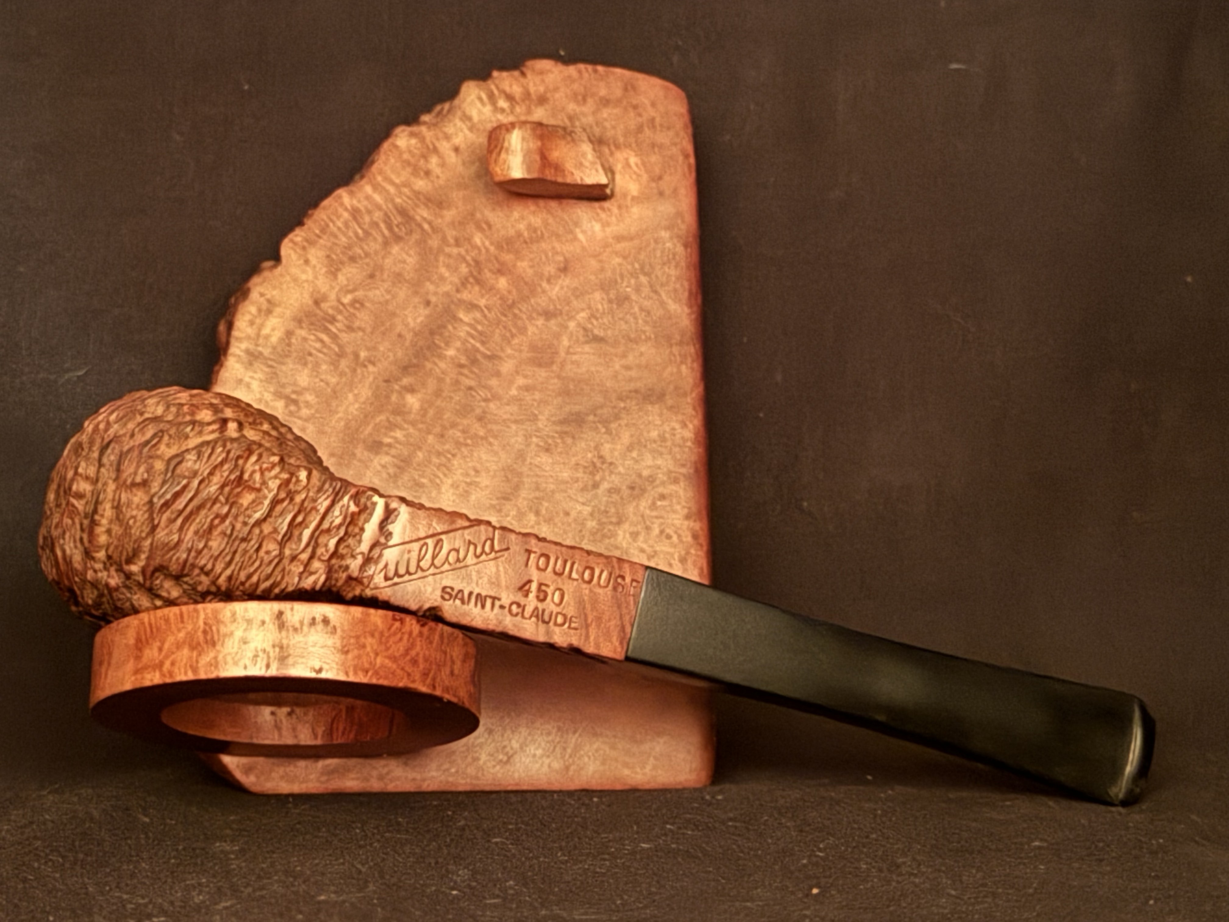 Vuillard Toulouse Saint Claude 450 Rough Sandblast Square Panel Vulcanite Stem Estate Pipe 10