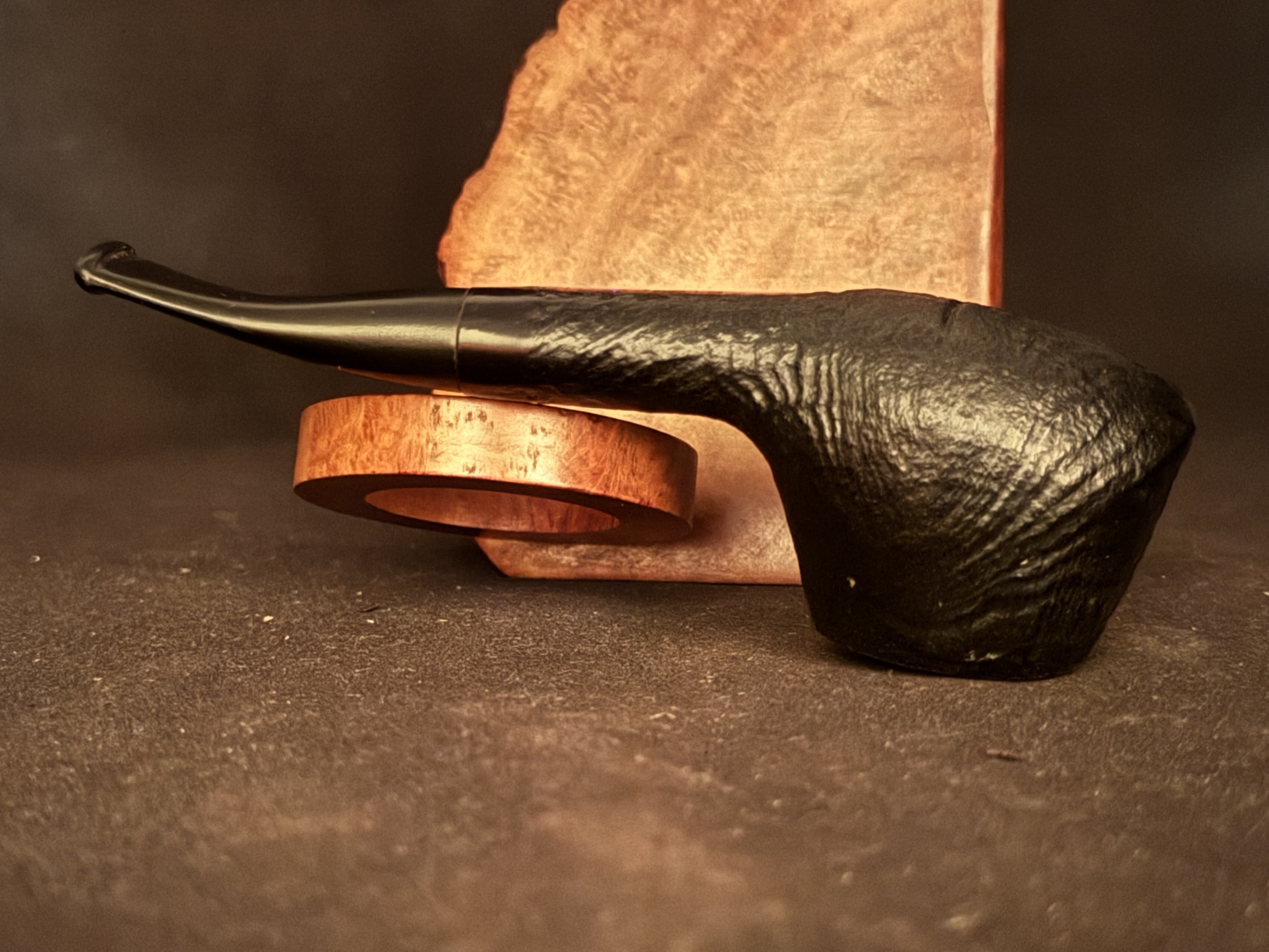 Stubby Pipe Real Briar Freehand Volcano Sandblast Vest Pocket Nosewarmer Estate Pipe 3