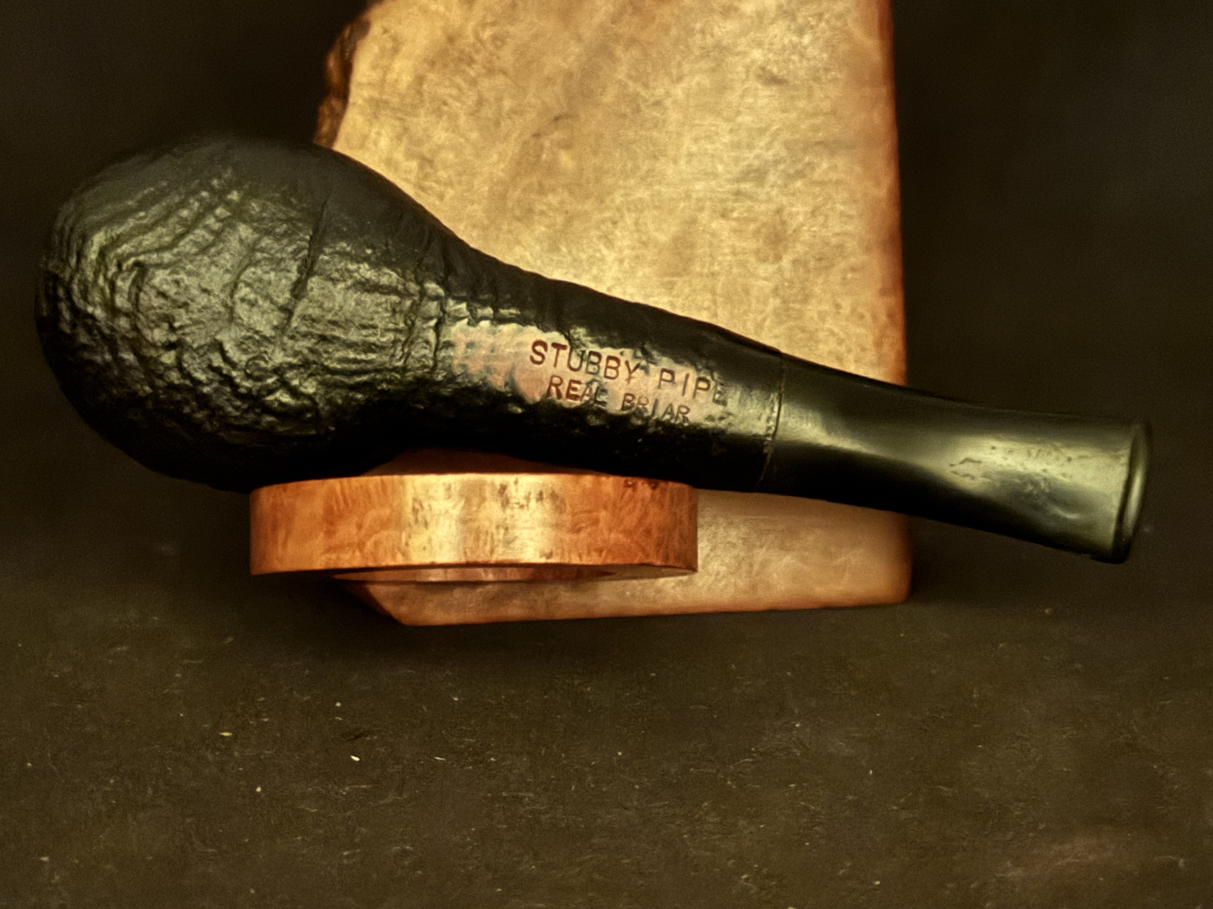 Stubby Pipe Real Briar Freehand Volcano Sandblast Vest Pocket Nosewarmer Estate Pipe 7
