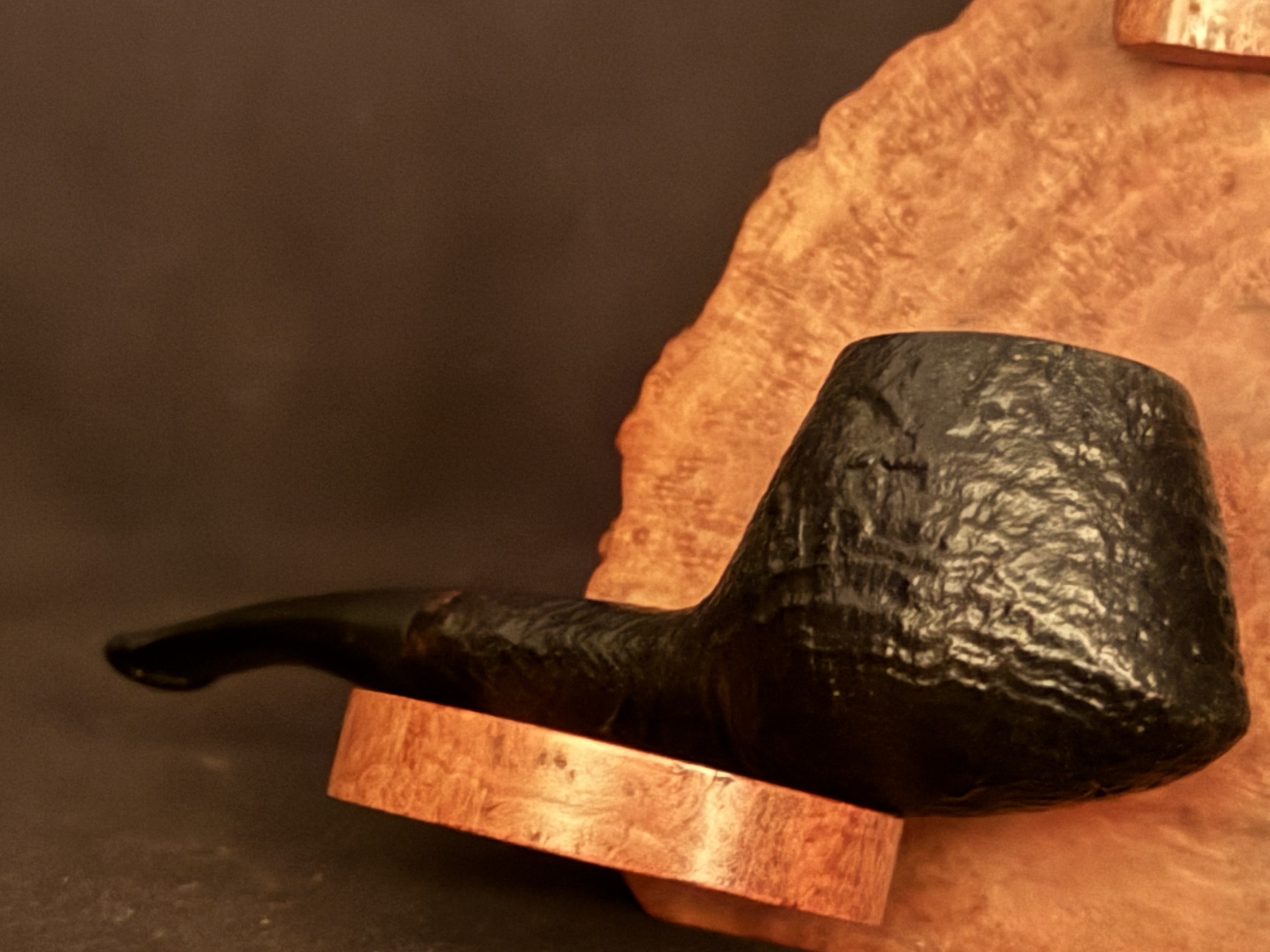 Stubby Pipe Real Briar Freehand Volcano Sandblast Vest Pocket Nosewarmer Estate Pipe 9