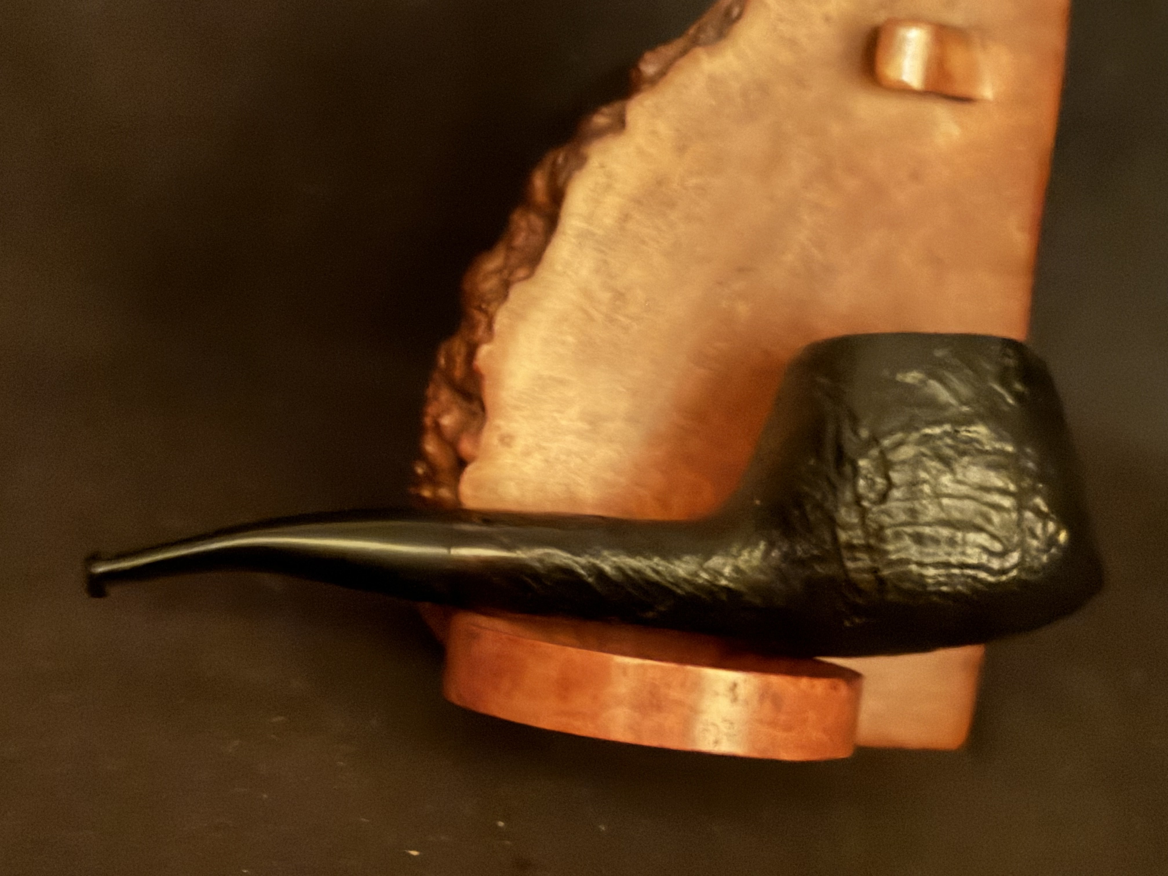 Stubby Pipe Real Briar Freehand Volcano Sandblast Vest Pocket Nosewarmer Estate Pipe 14