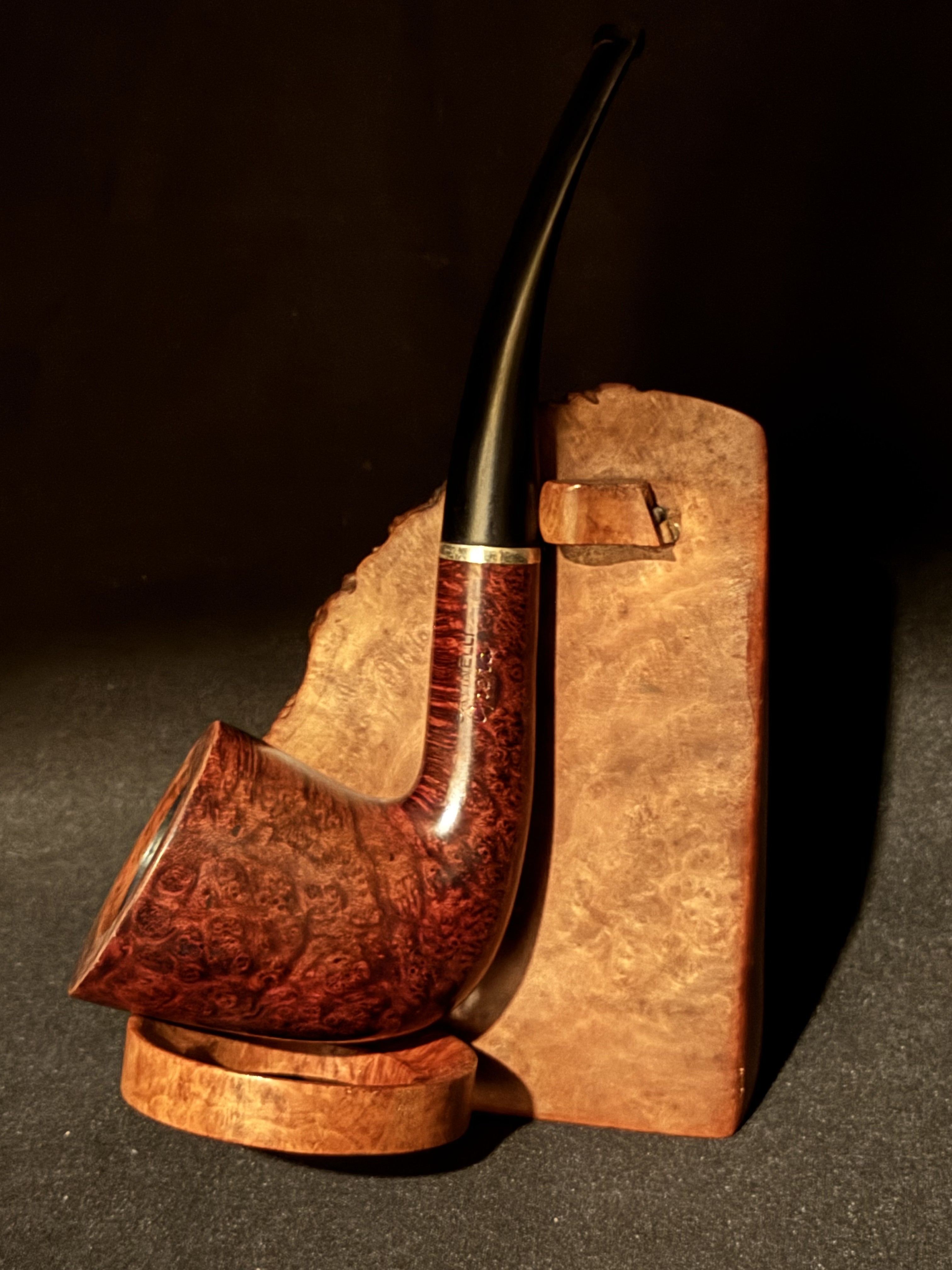 Savinelli 920 KS Bent Dublin Estate Pipe, Burgundy Finish, 6mm Filter