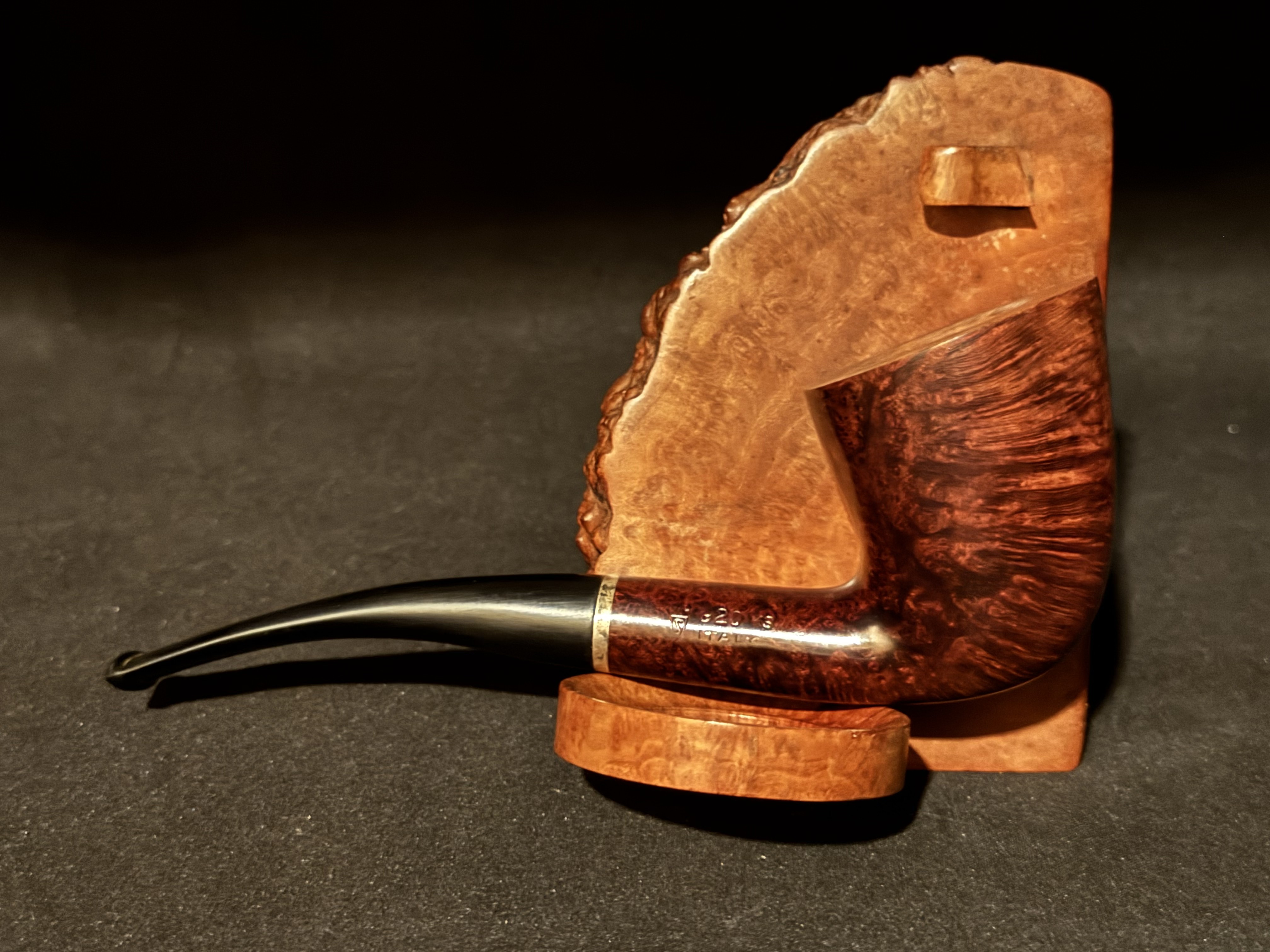 Savinelli 920 KS Bent Dublin Estate Pipe, Burgundy Finish, 6mm Filter 4