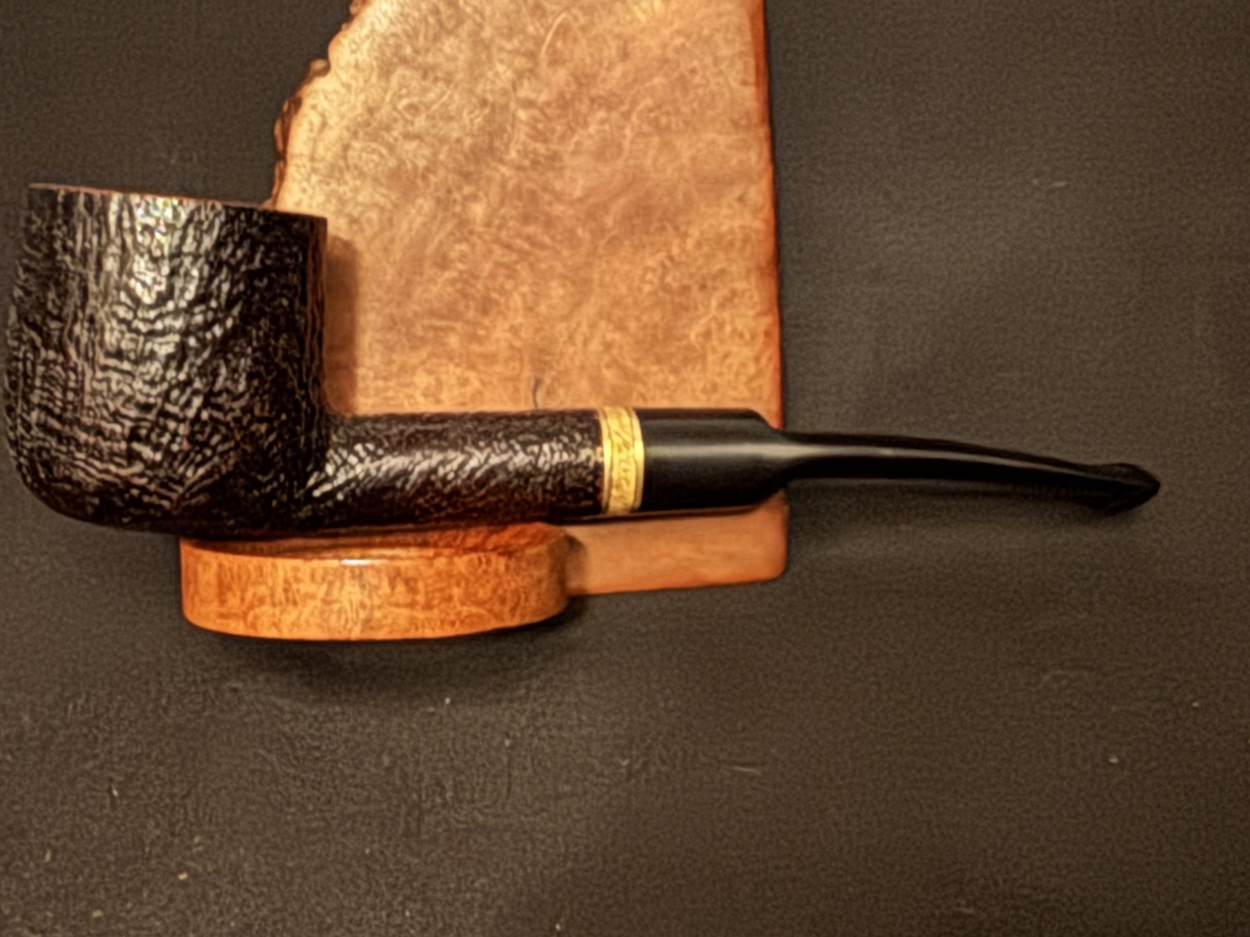 Savinelli Punto Oro Mister G 122 Bent Pot Sandblast Briar Pipe 6mm Filter 3