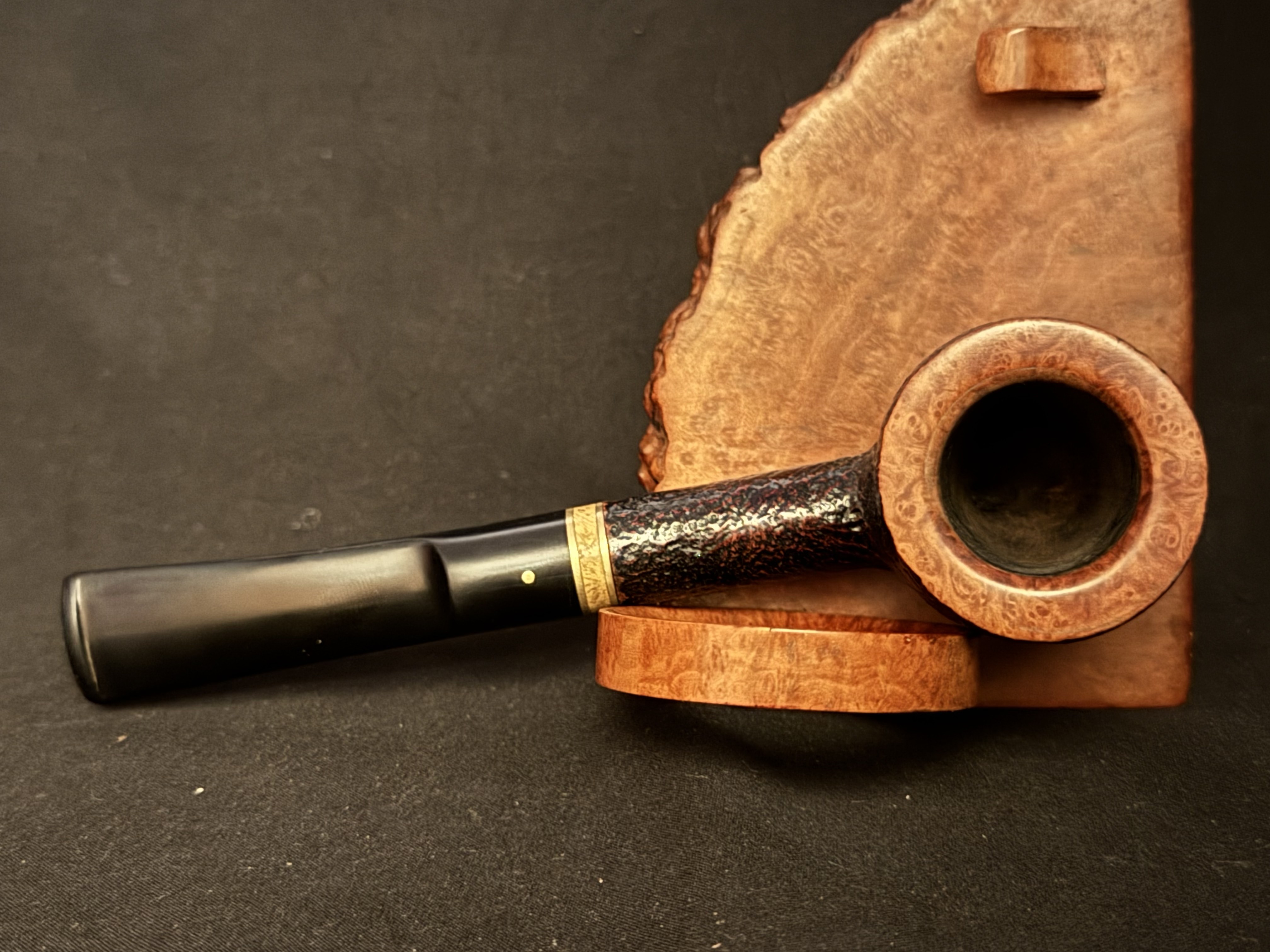 Savinelli Punto Oro Mister G 122 Bent Pot Sandblast Briar Pipe 6mm Filter 5