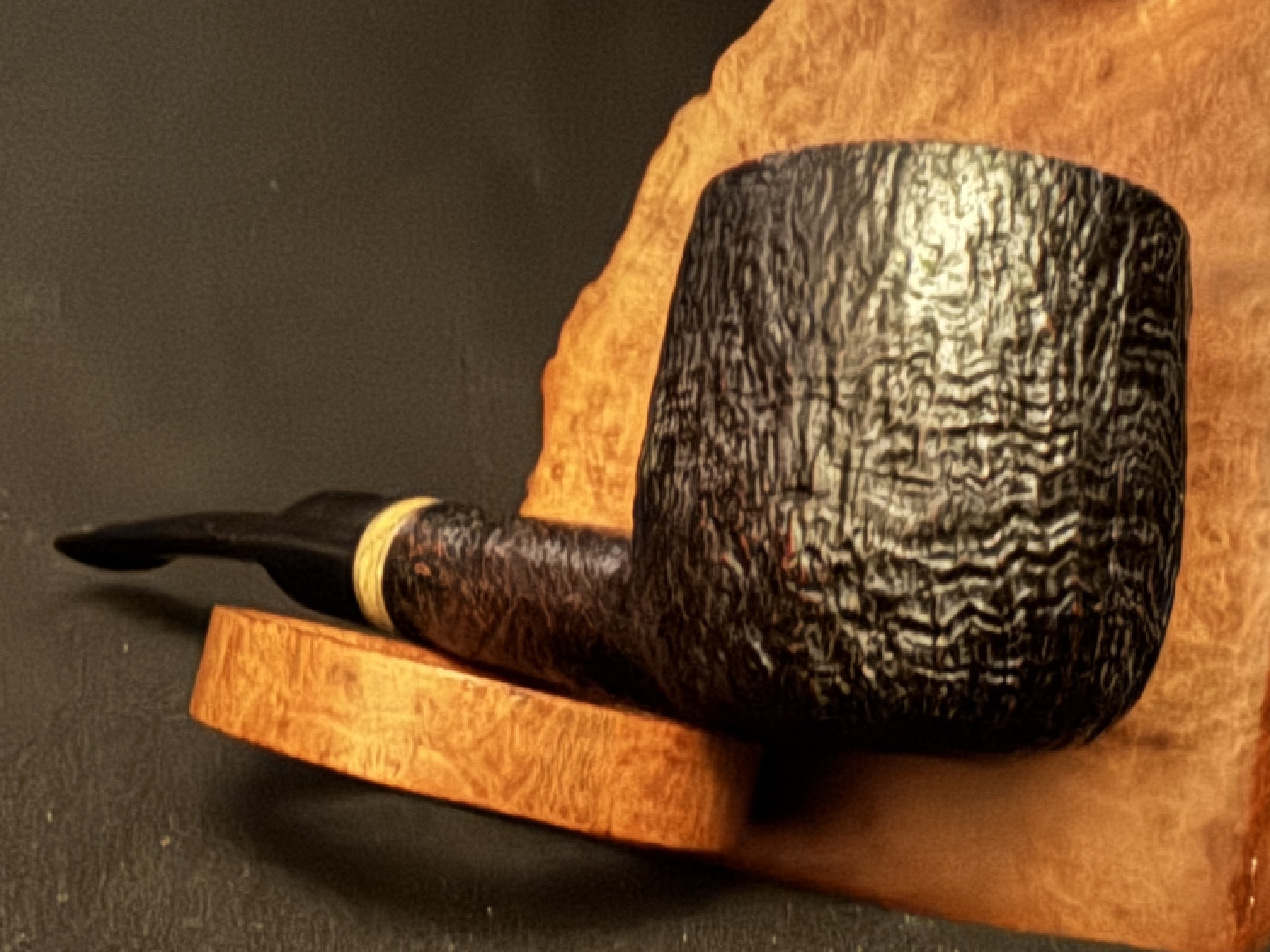 Savinelli Punto Oro Mister G 122 Bent Pot Sandblast Briar Pipe 6mm Filter 7