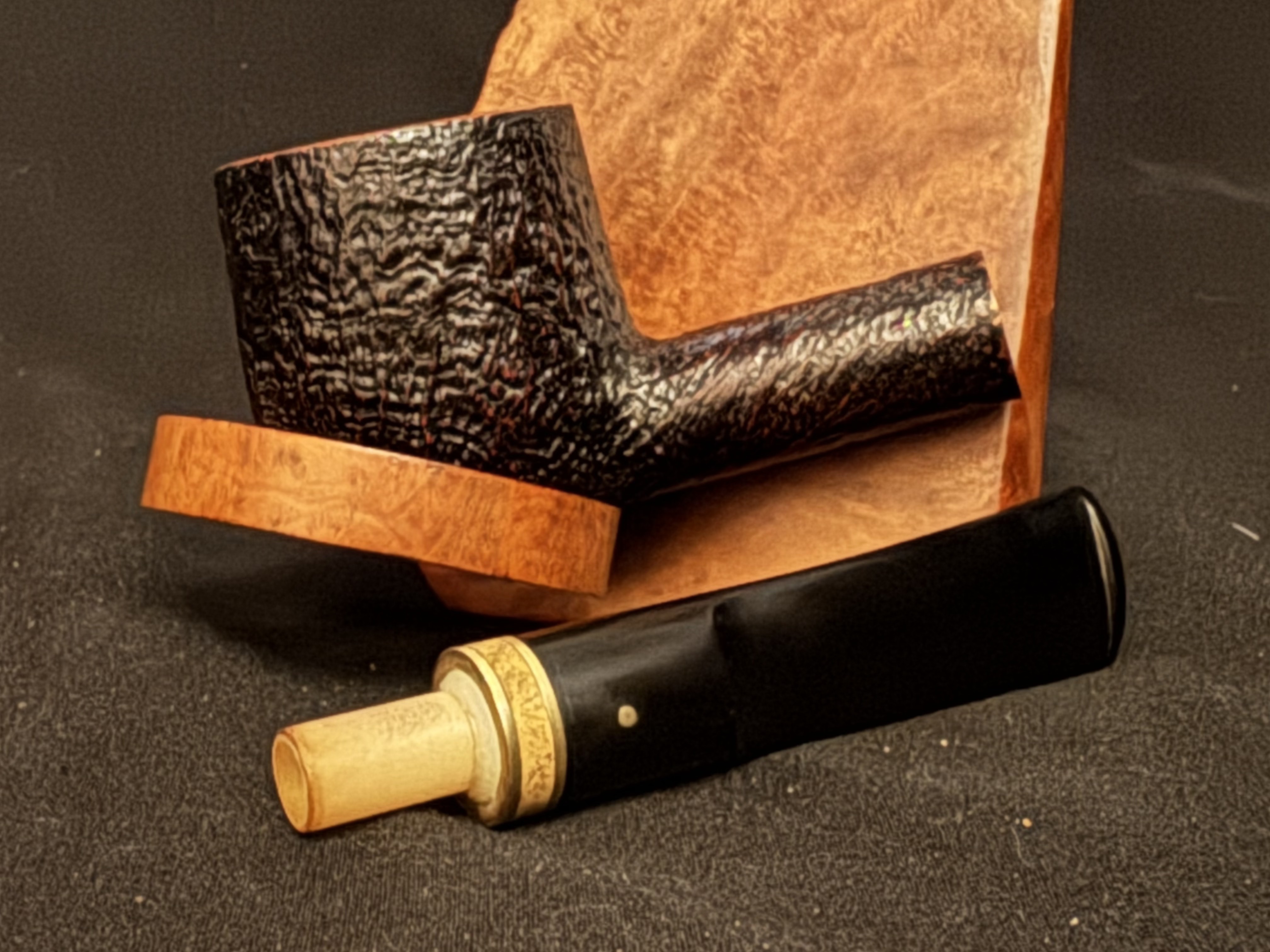 Savinelli Punto Oro Mister G 122 Bent Pot Sandblast Briar Pipe 6mm Filter 10