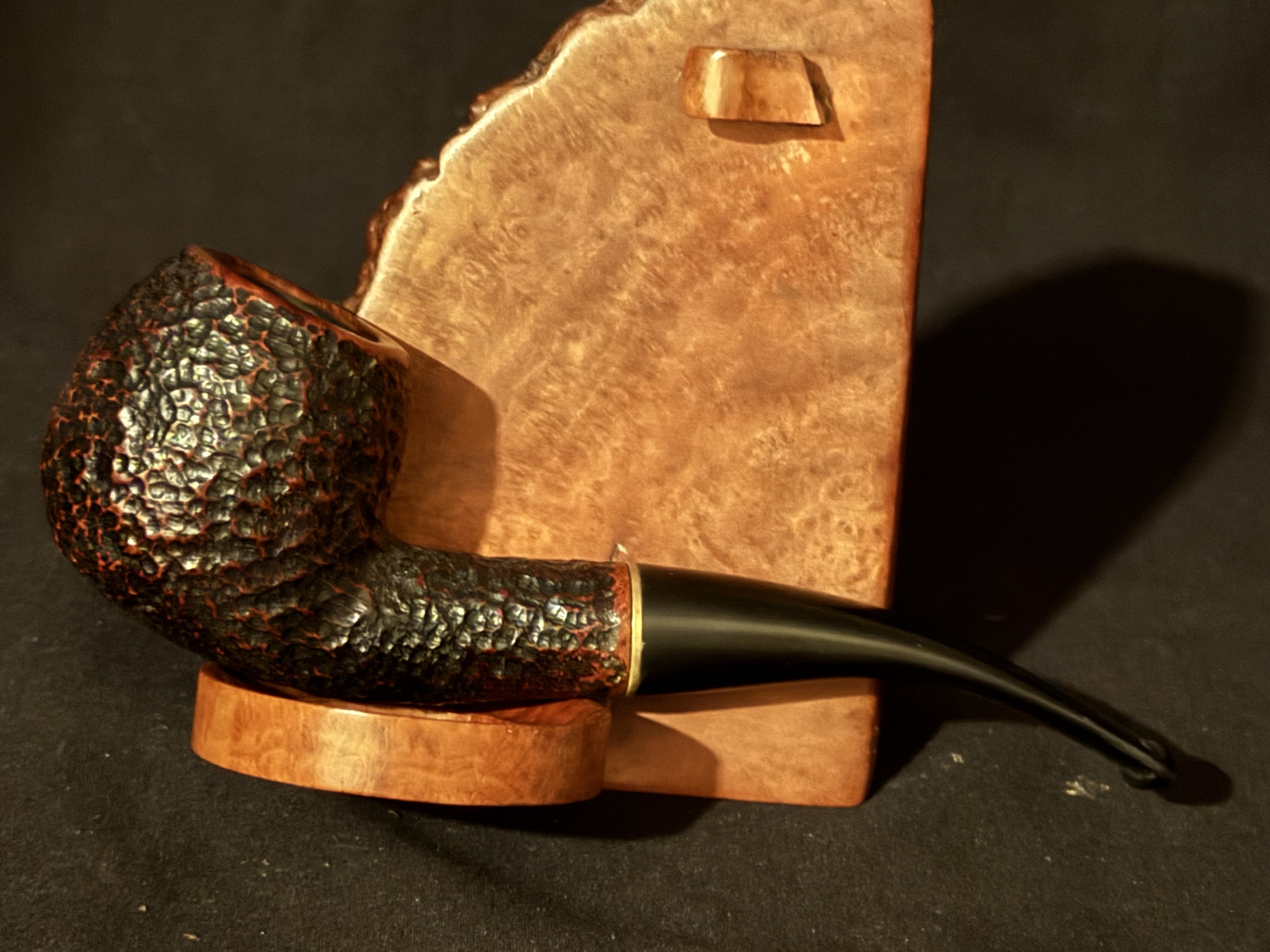Savinelli Roma 626 Sandblast Bent Apple Vulcanite Stem Estate Pipe 3