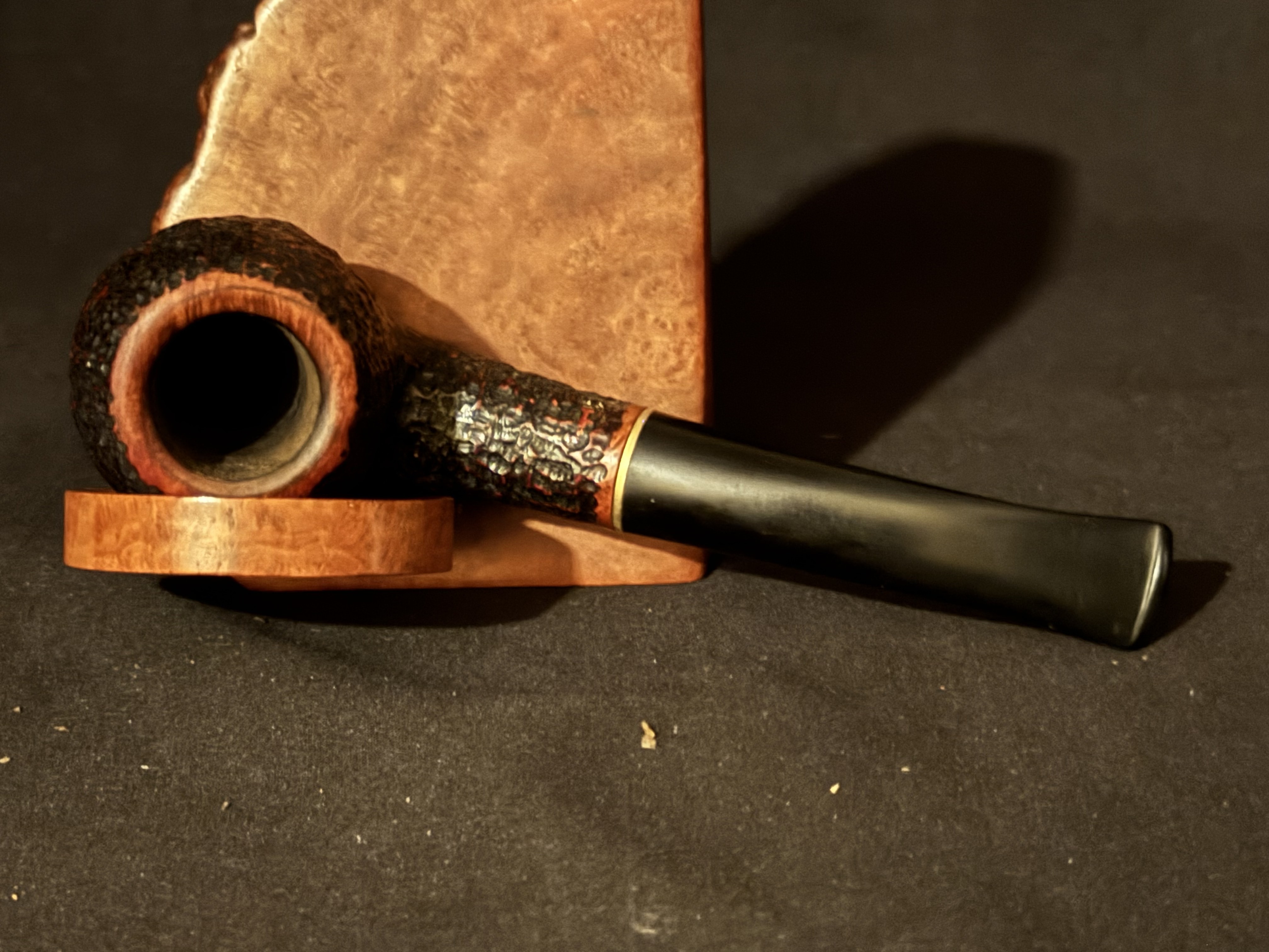 Savinelli Roma 626 Sandblast Bent Apple Vulcanite Stem Estate Pipe 5