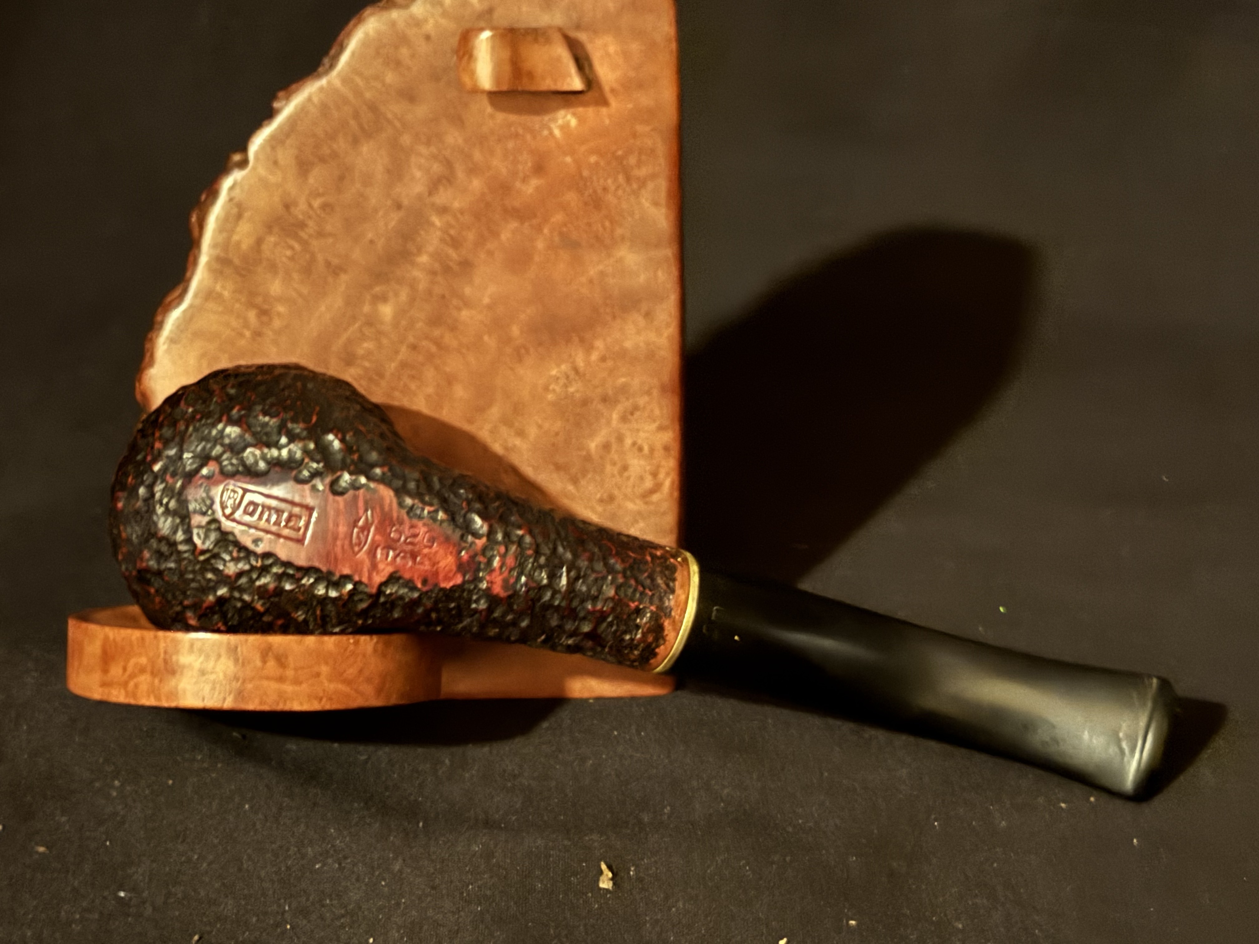 Savinelli Roma 626 Sandblast Bent Apple Vulcanite Stem Estate Pipe 6