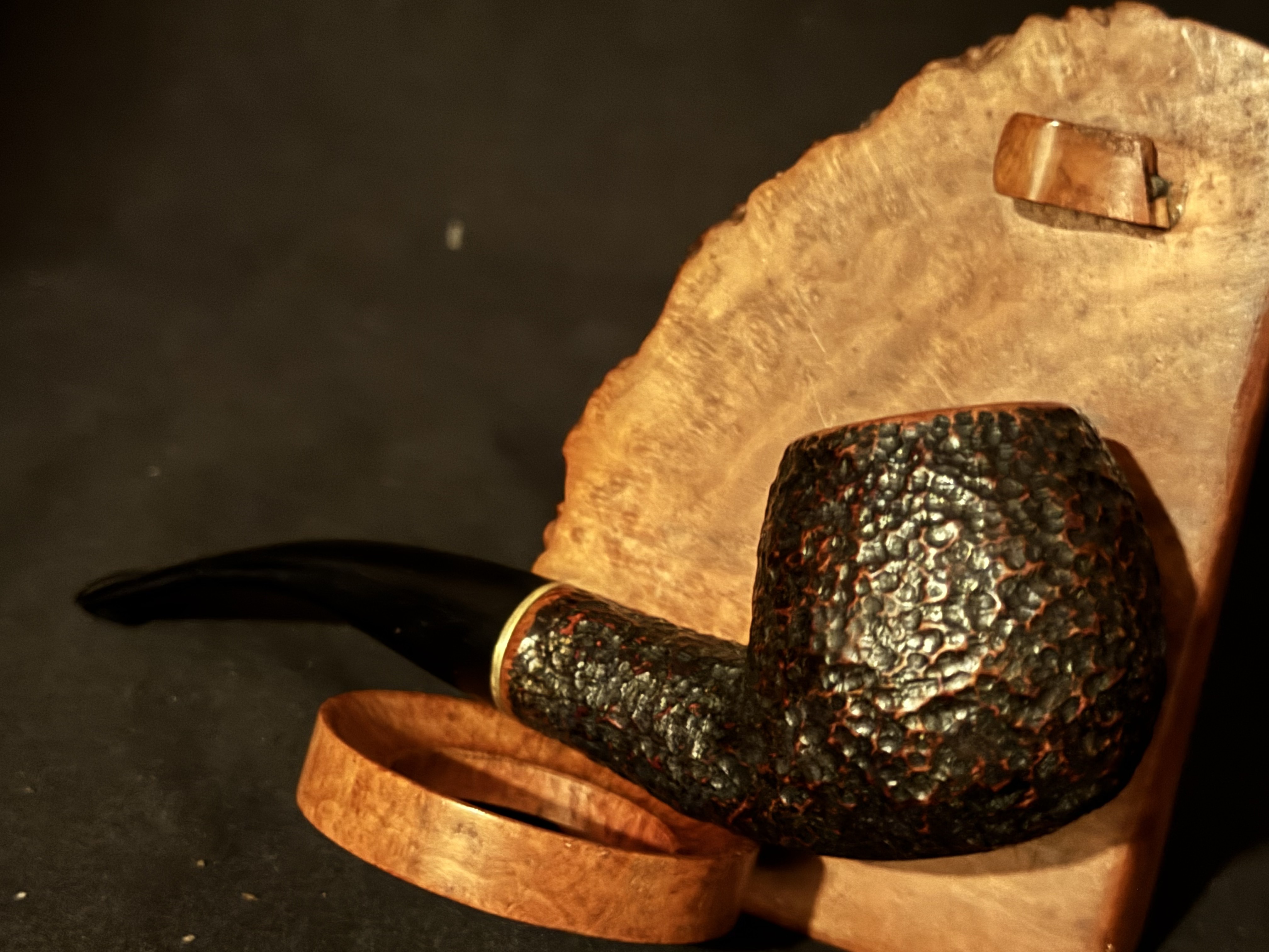 Savinelli Roma 626 Sandblast Bent Apple Vulcanite Stem Estate Pipe 7