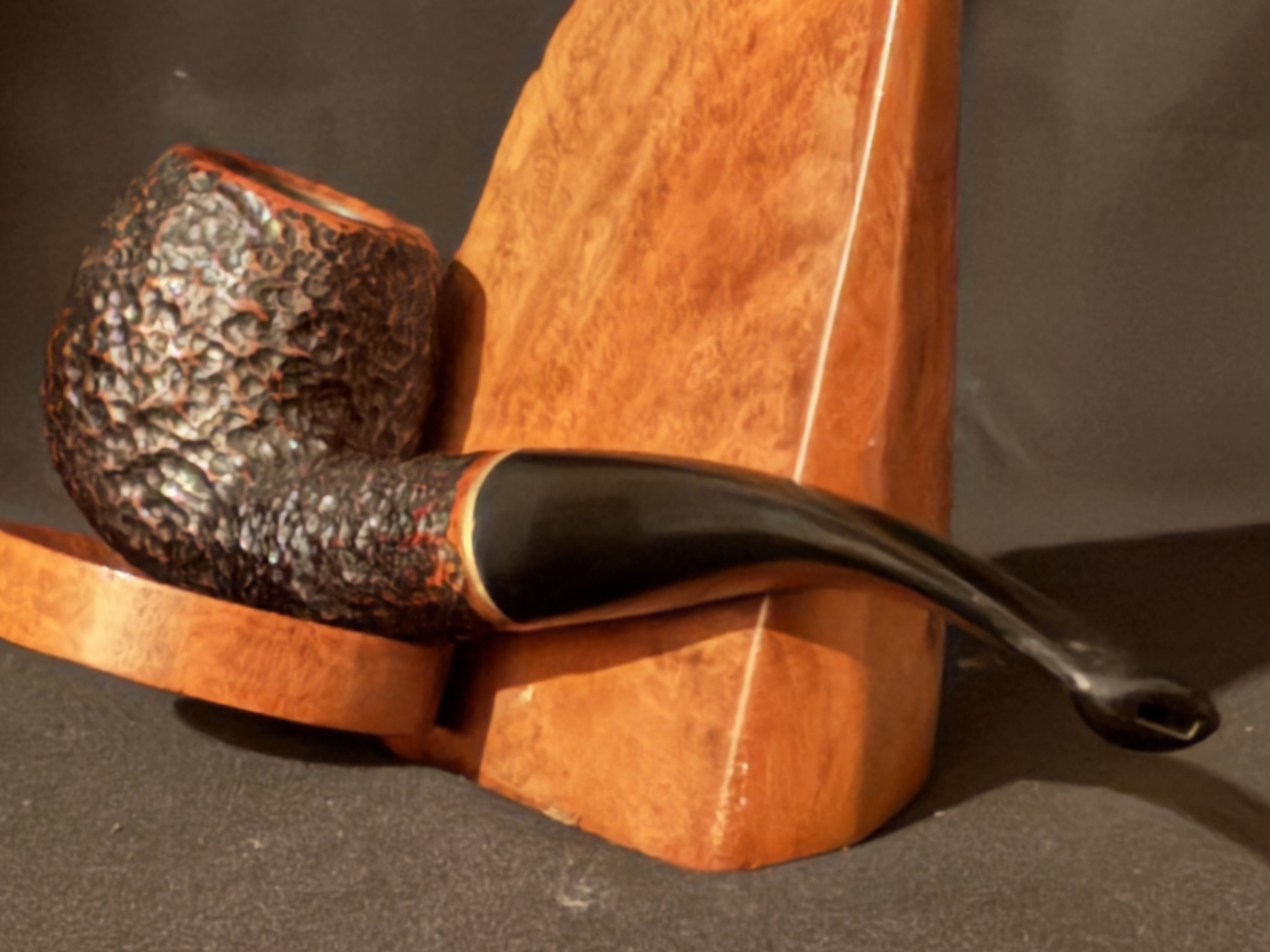 Savinelli Roma 626 Sandblast Bent Apple Vulcanite Stem Estate Pipe 8