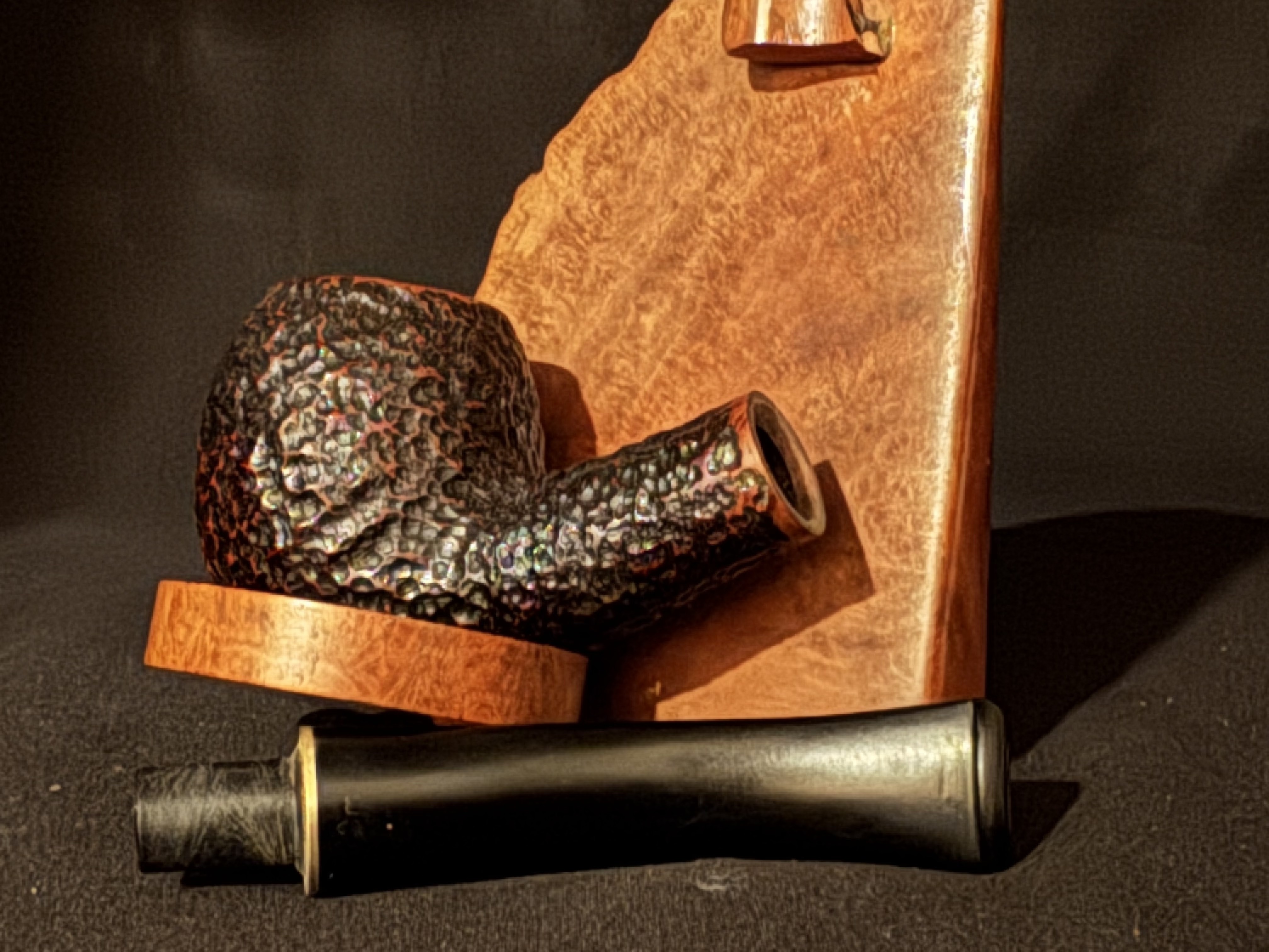 Savinelli Roma 626 Sandblast Bent Apple Vulcanite Stem Estate Pipe 9