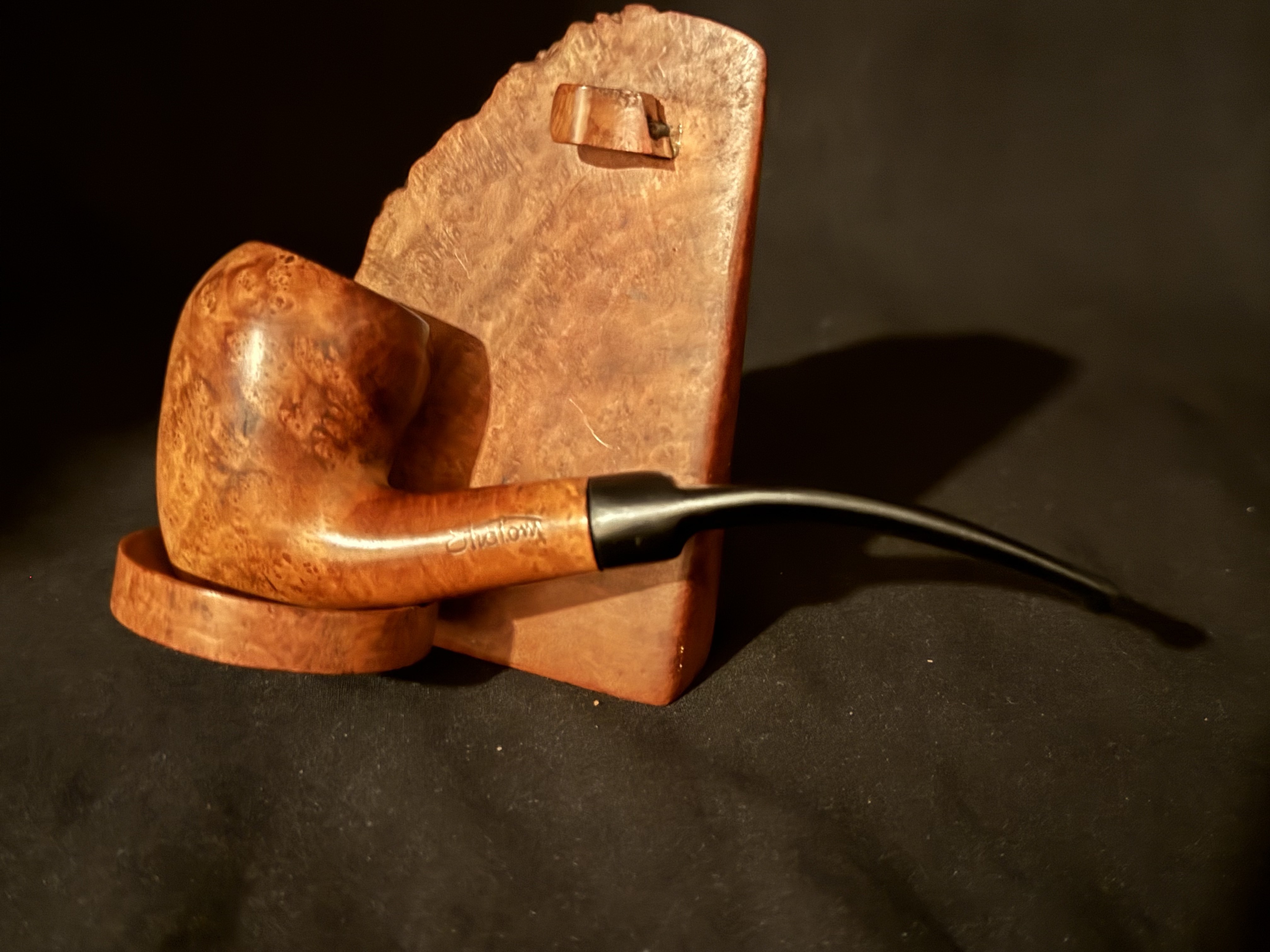 Shalom Smooth Straight Pick Axe Vulcanite Saddle Stem Estate Pipe 2