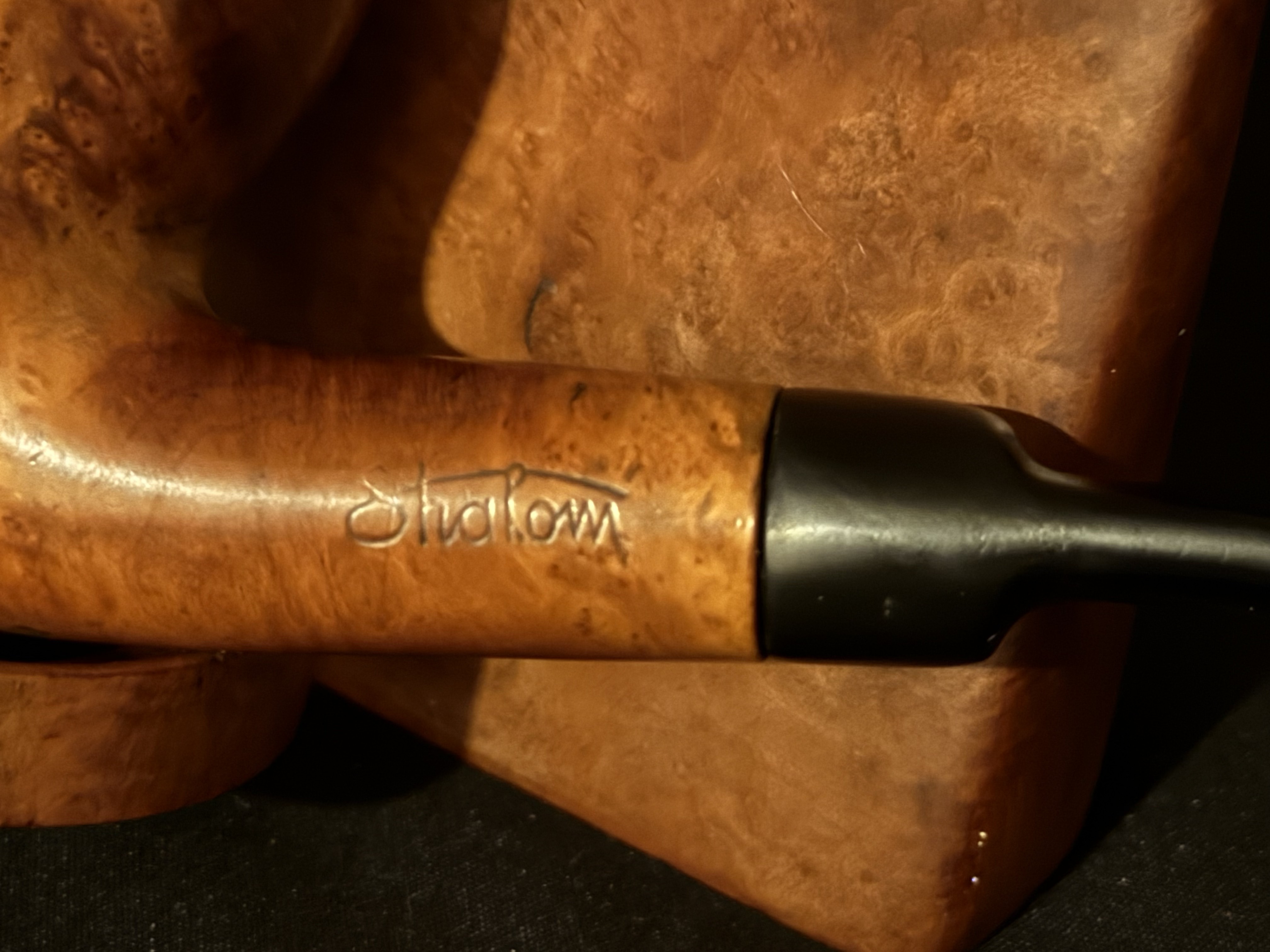 Shalom Smooth Straight Pick Axe Vulcanite Saddle Stem Estate Pipe 6