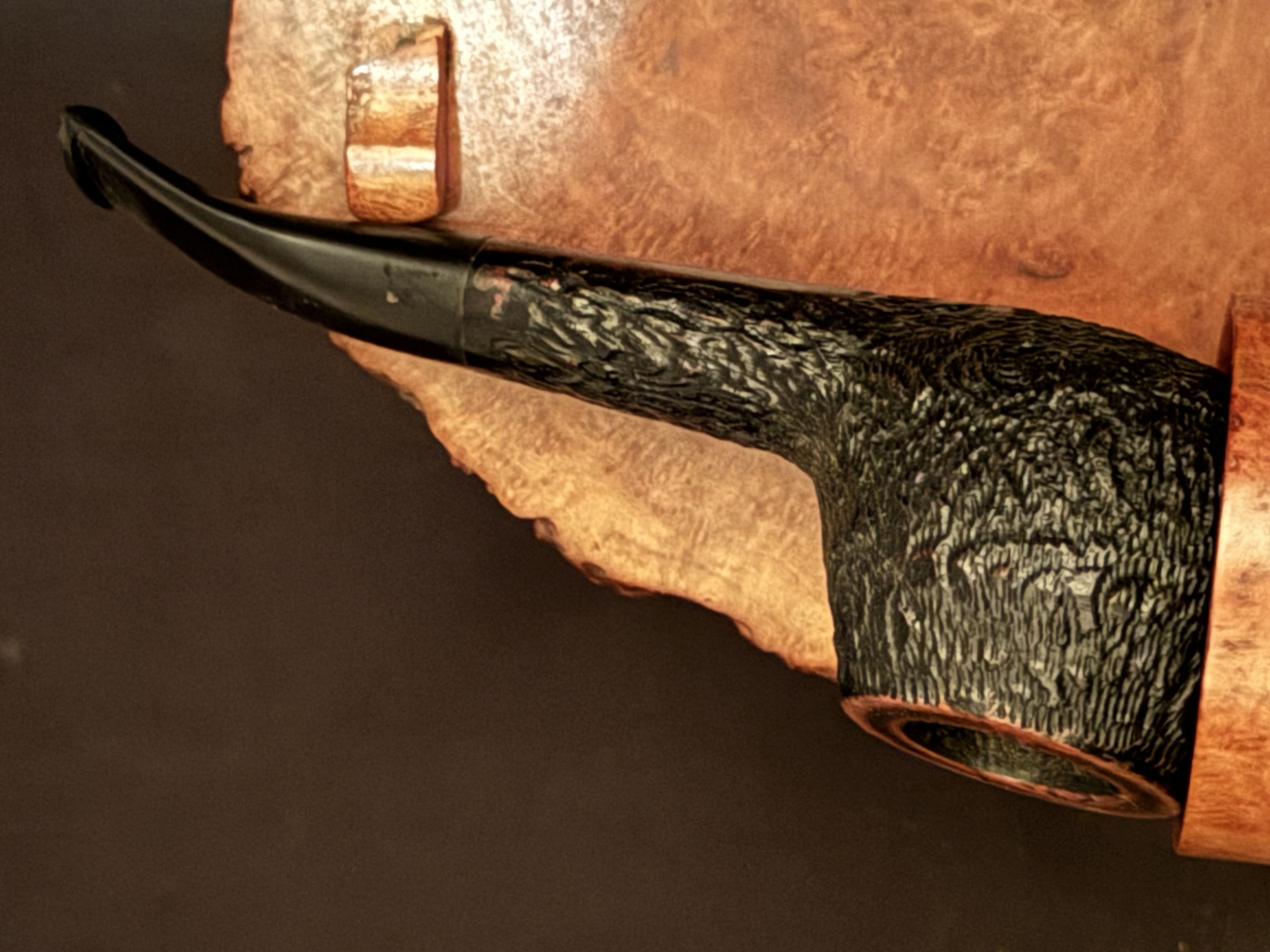 HSB BRUYERE Sandblast Straight Short Pot Nosewarmer Estate Pipe