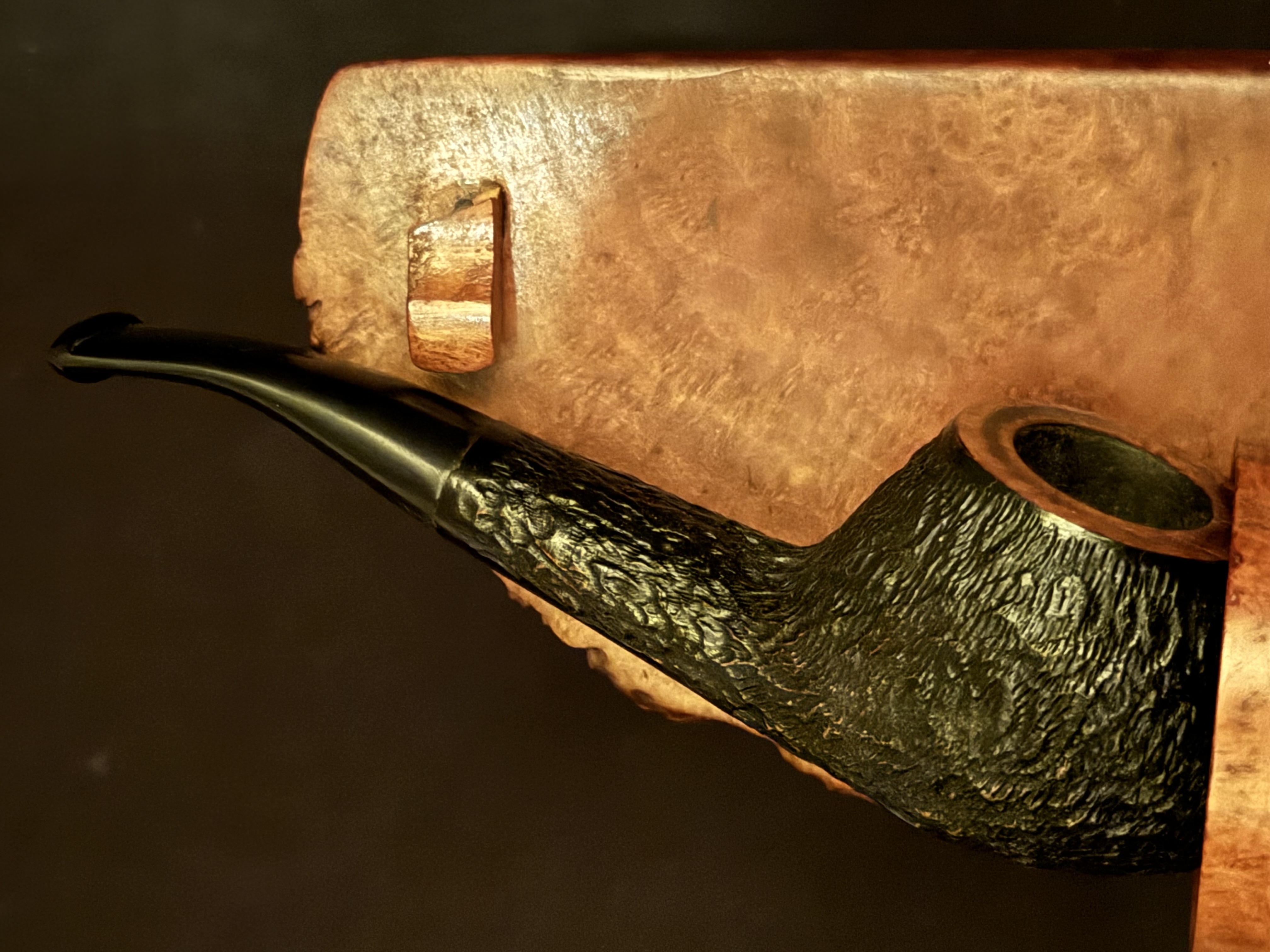 HSB BRUYERE Sandblast Straight Short Pot Nosewarmer Estate Pipe 2