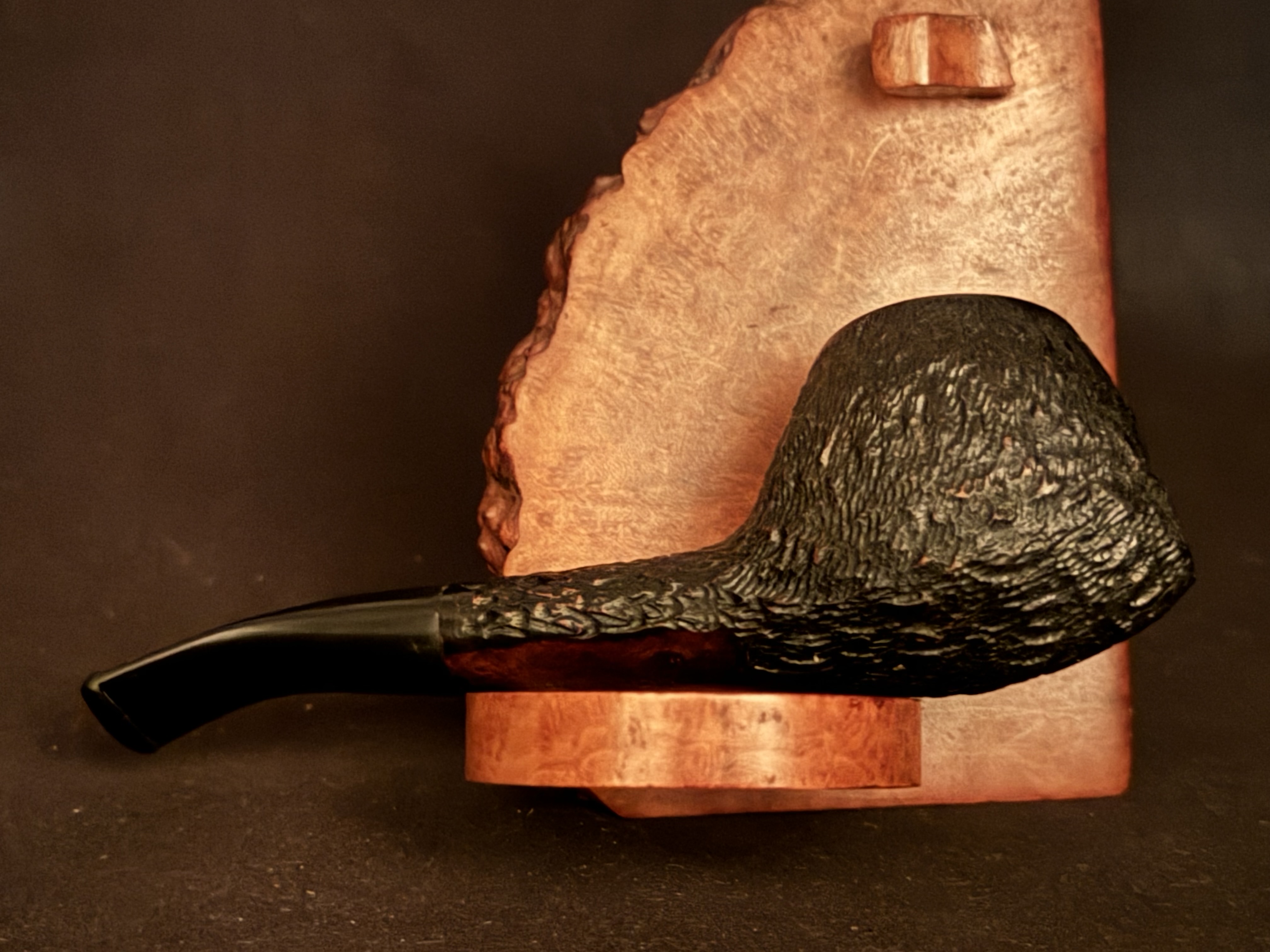 HSB BRUYERE Sandblast Straight Short Pot Nosewarmer Estate Pipe 4