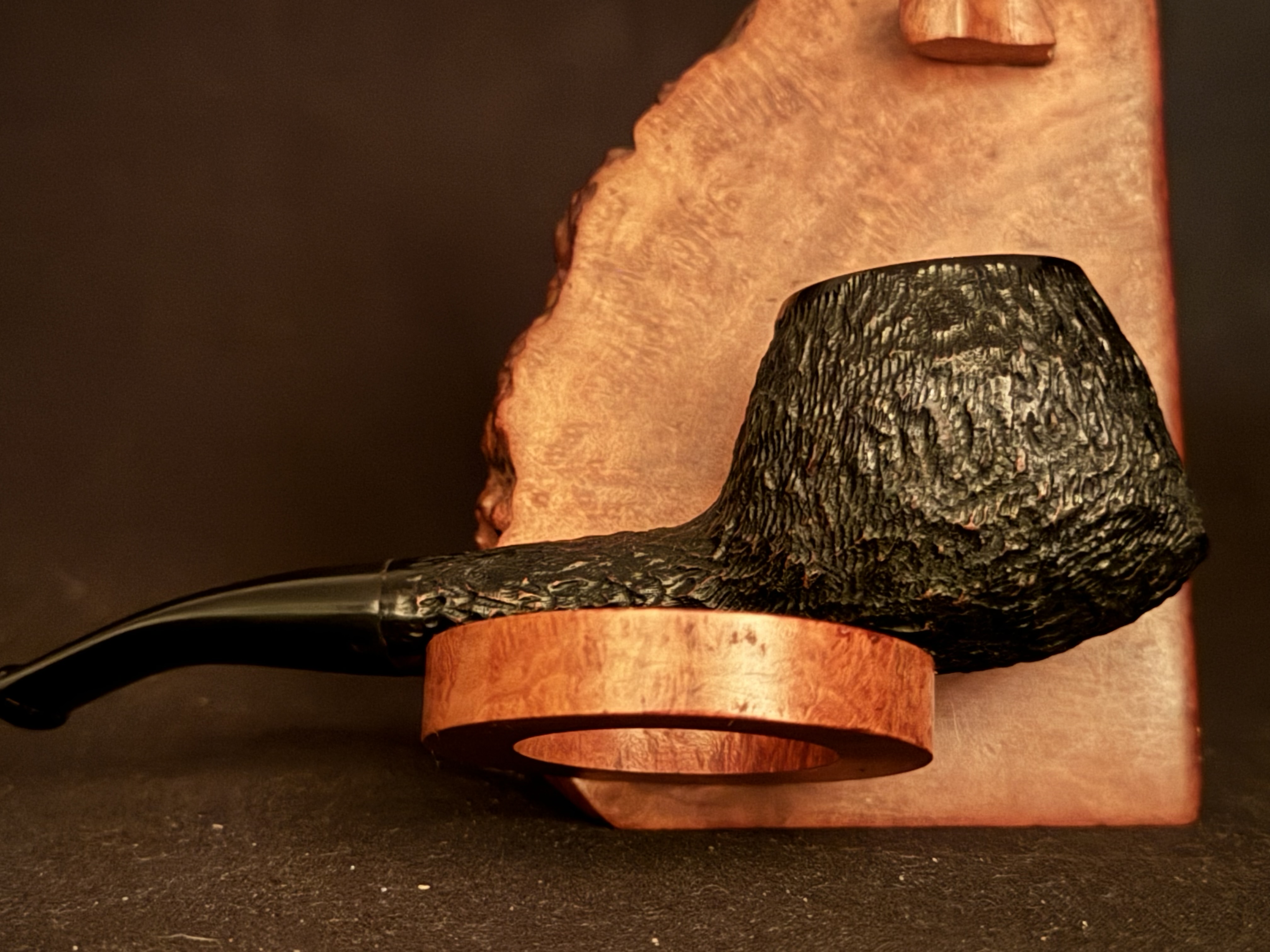 HSB BRUYERE Sandblast Straight Short Pot Nosewarmer Estate Pipe 8