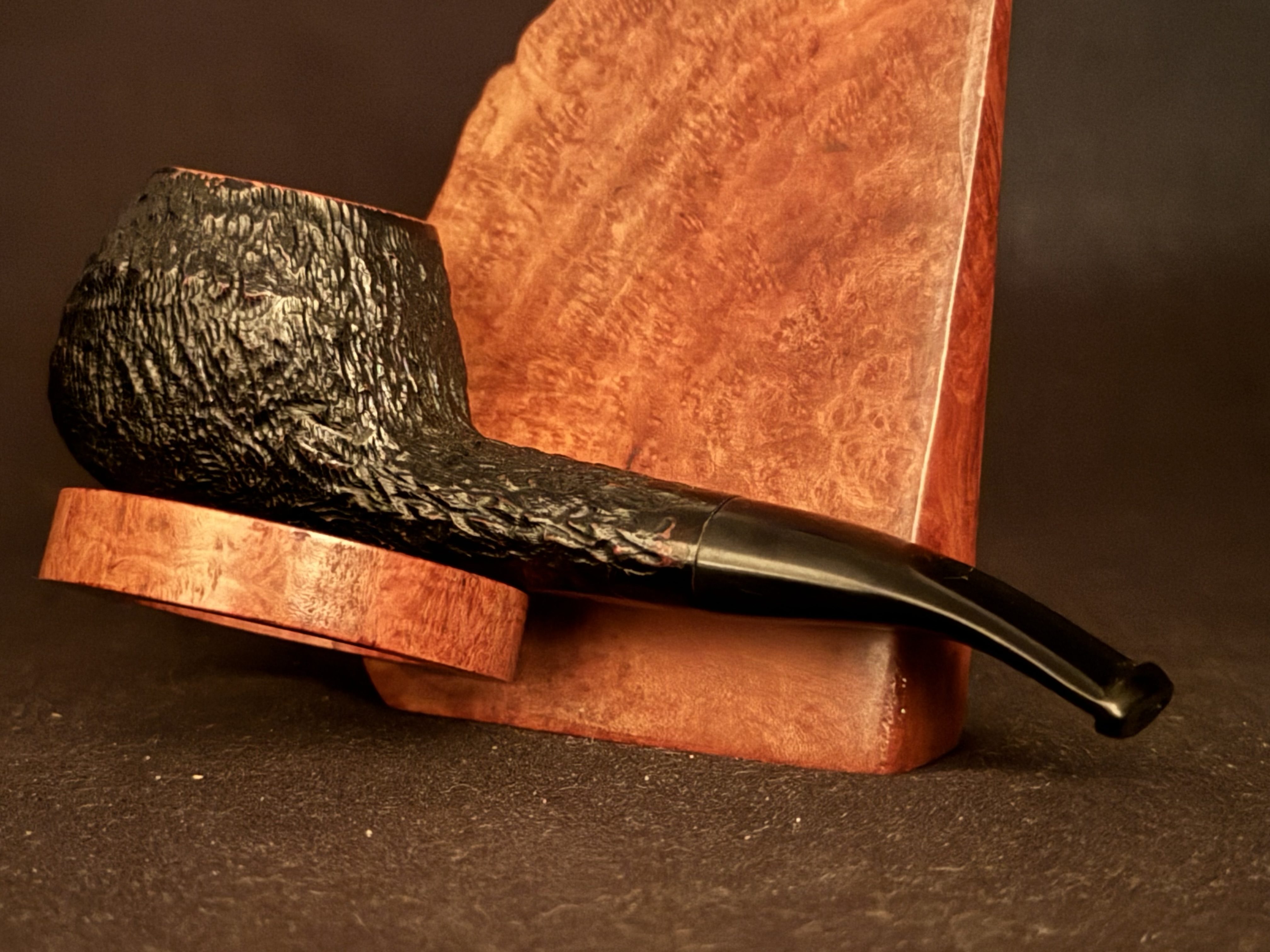 HSB BRUYERE Sandblast Straight Short Pot Nosewarmer Estate Pipe 9