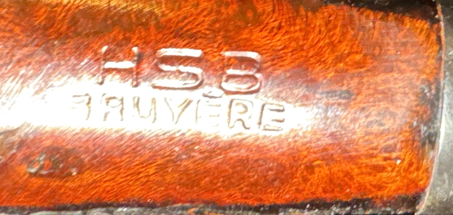 HSB BRUYERE Sandblast Straight Short Pot Nosewarmer Estate Pipe 12