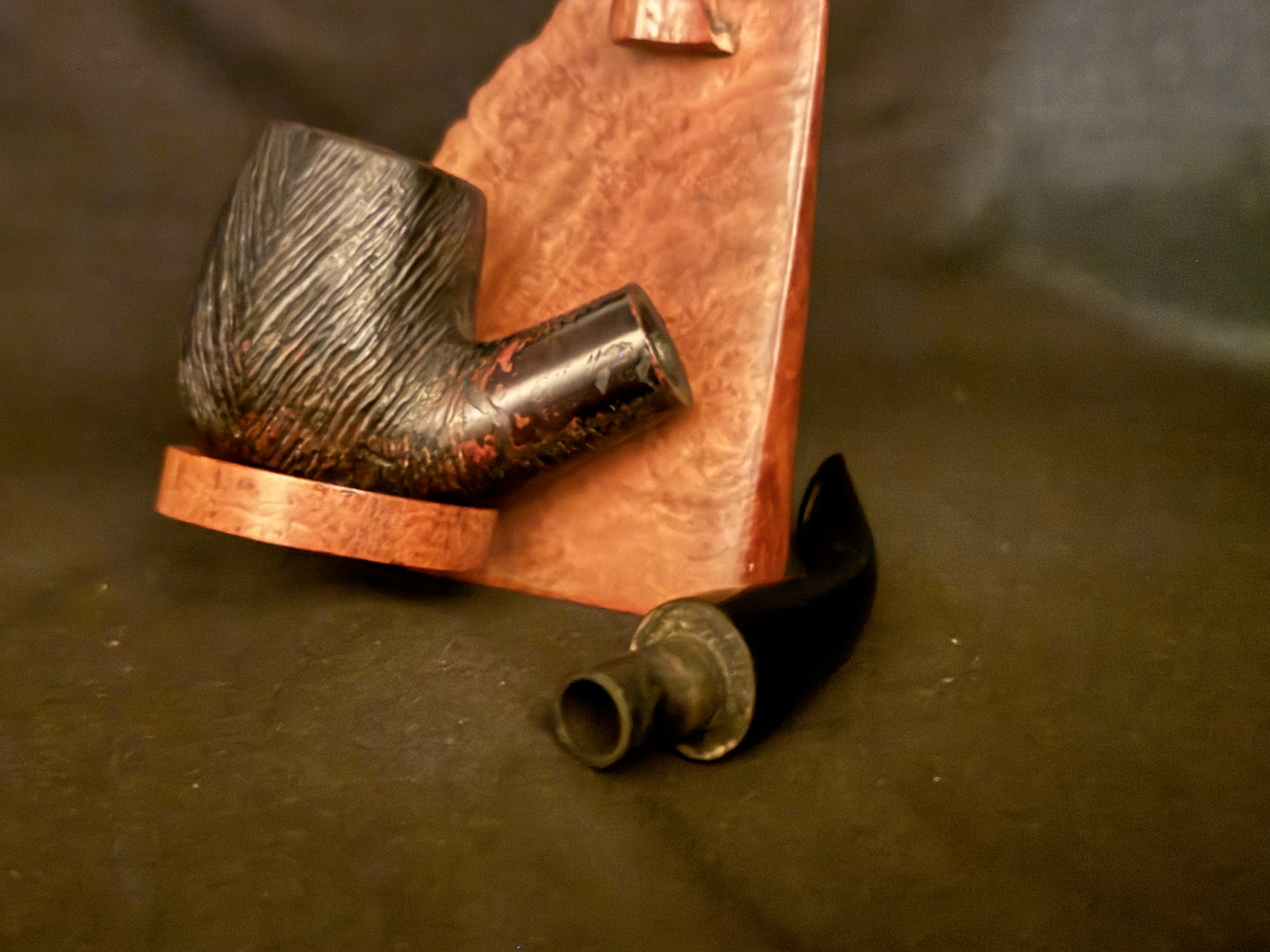 Old Master Foreign Made Silk Brush Bent Billiard Estate Pipe 3